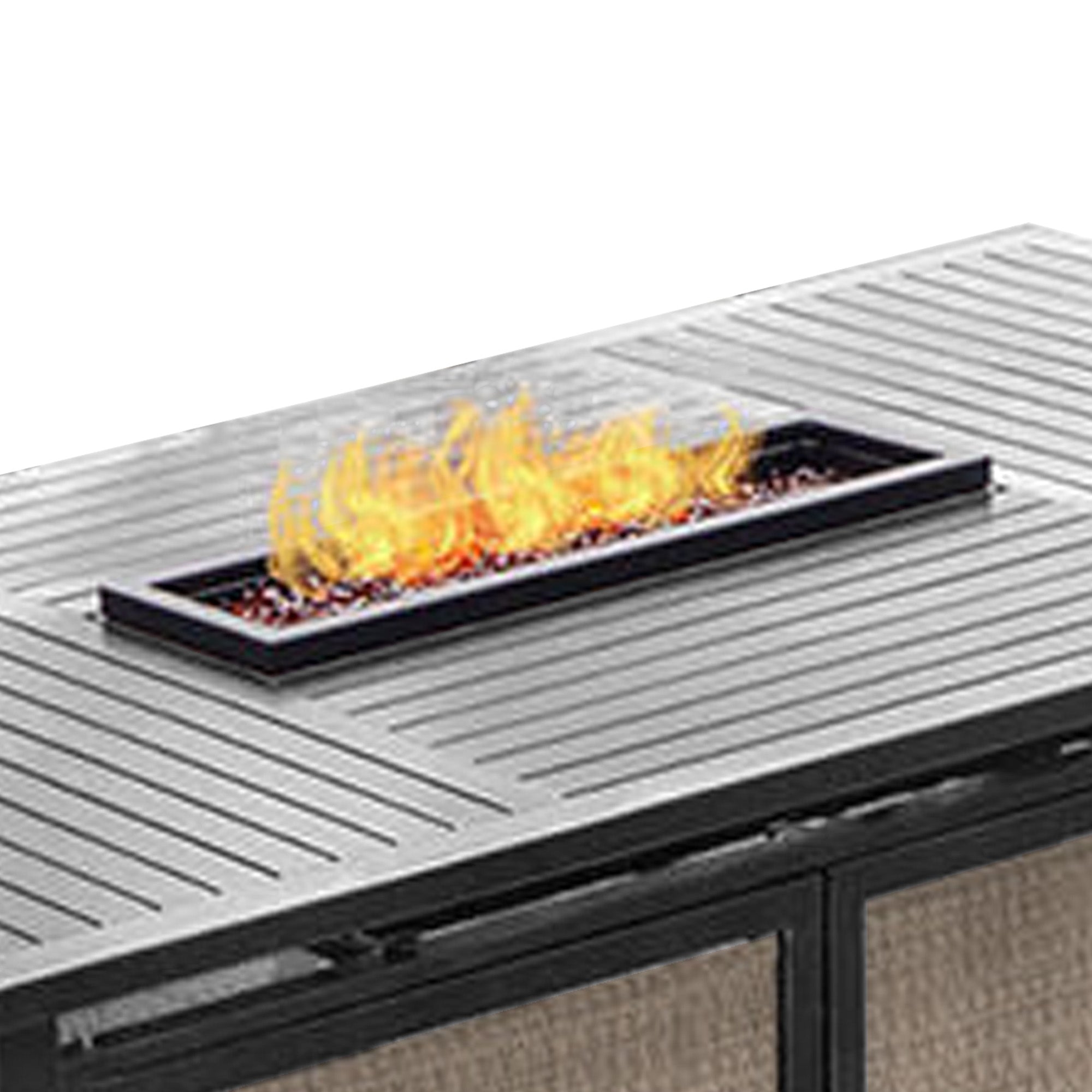 Four Seasons Courtyard Manhattan LP Gas Aluminum Fire Pit Table, Charcoal Gray - Smart-nests
