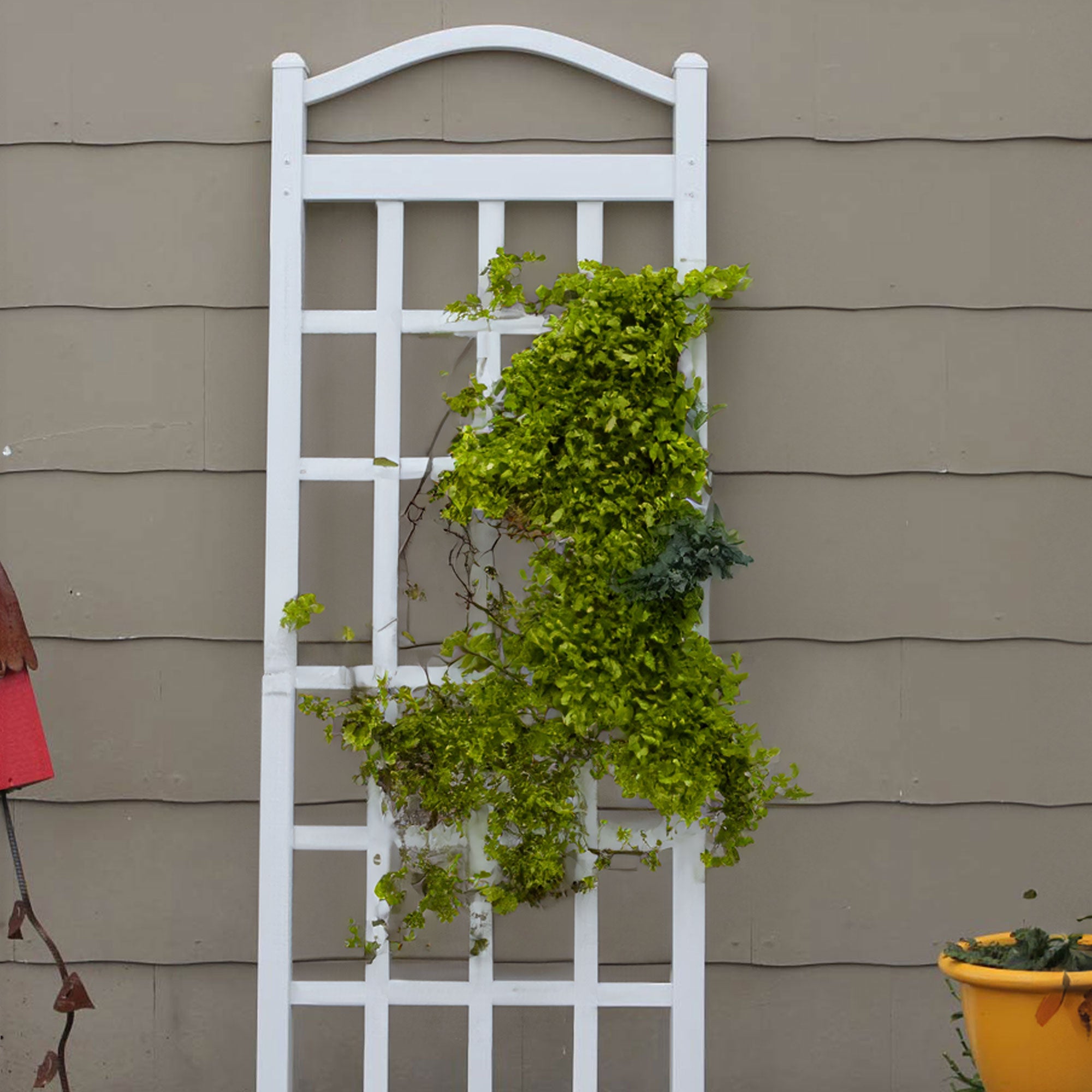 Dura-Trel Cambridge 28 x 75 Inch PVC Vinyl Outdoor Garden Patio Trellis, White - Smart-nests