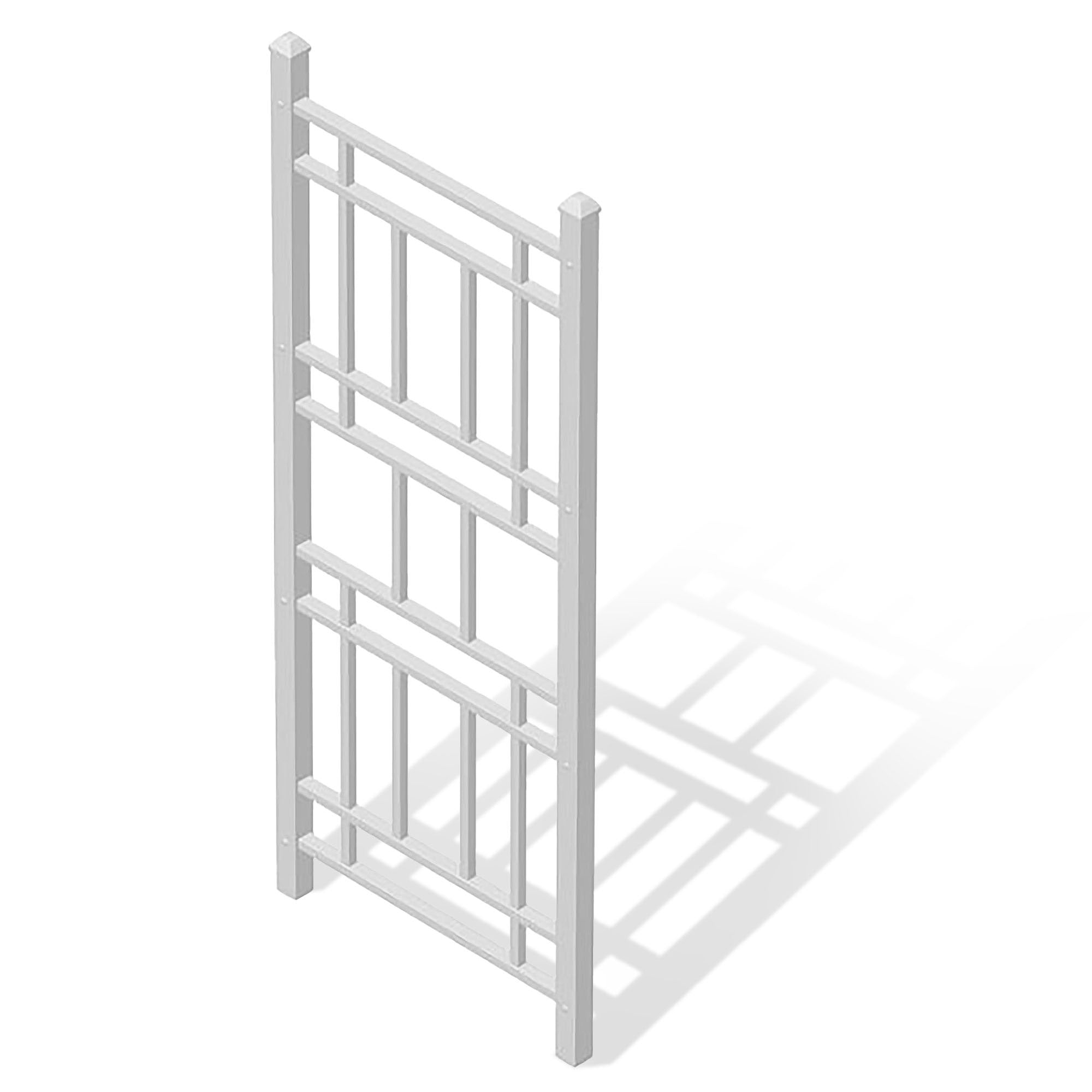Dura-Trel Wellington 28 x 75 Inch PVC Vinyl Outdoor Garden Patio Trellis, White - Smart-nests