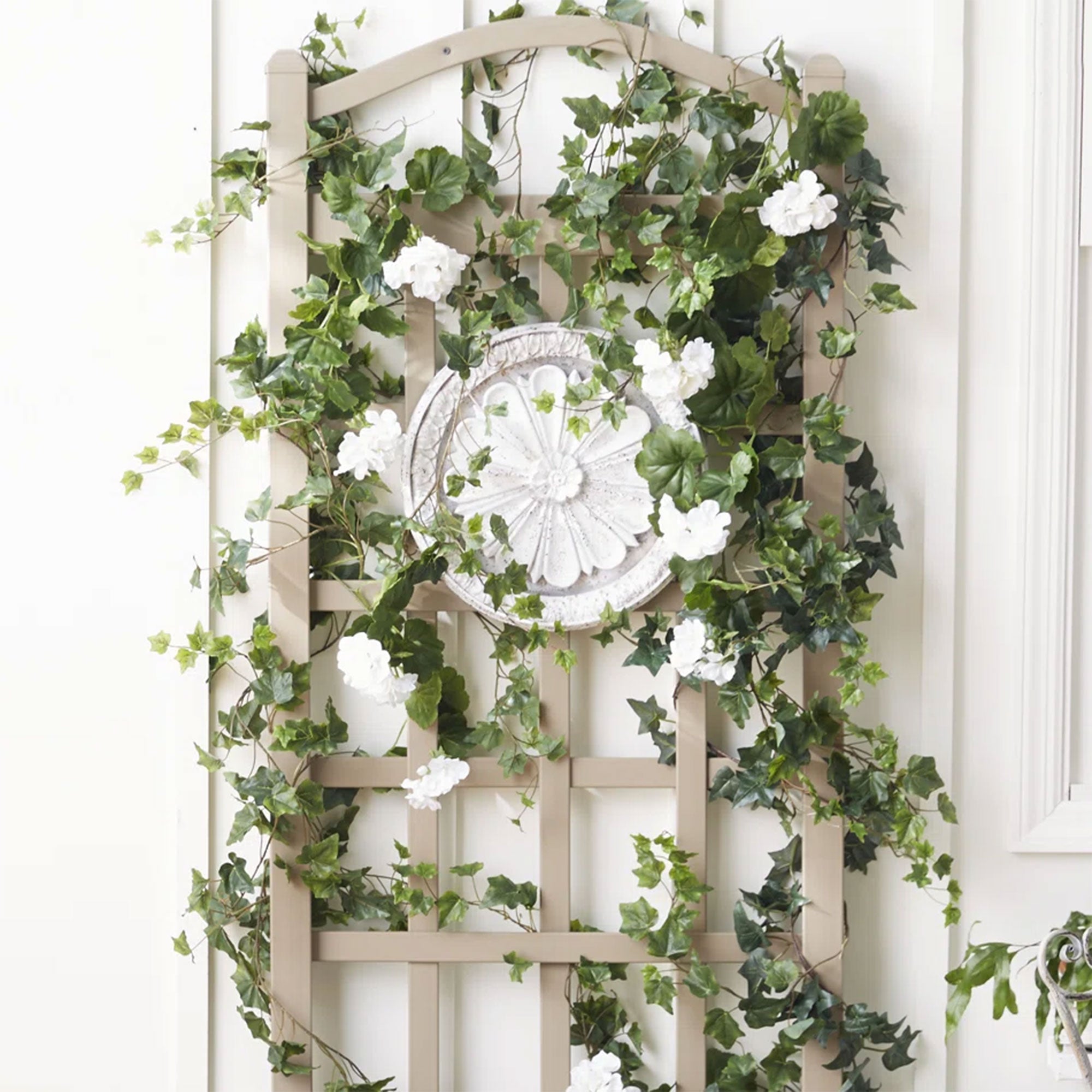 Dura-Trel Cambridge 28 x 75 Inch PVC Vinyl Outdoor Garden Patio Trellis, Mocha - Smart-nests