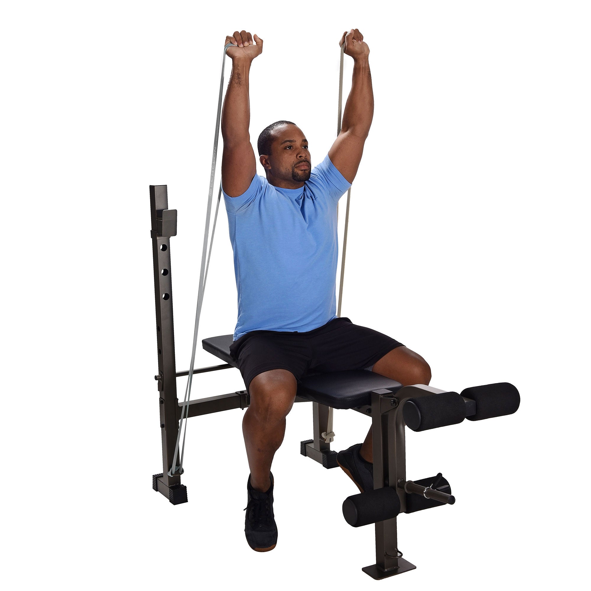 Stamina Adjustable Steel Weight Bench Barbell Rack Combo Set for Home Gym, Black - Smart-nests