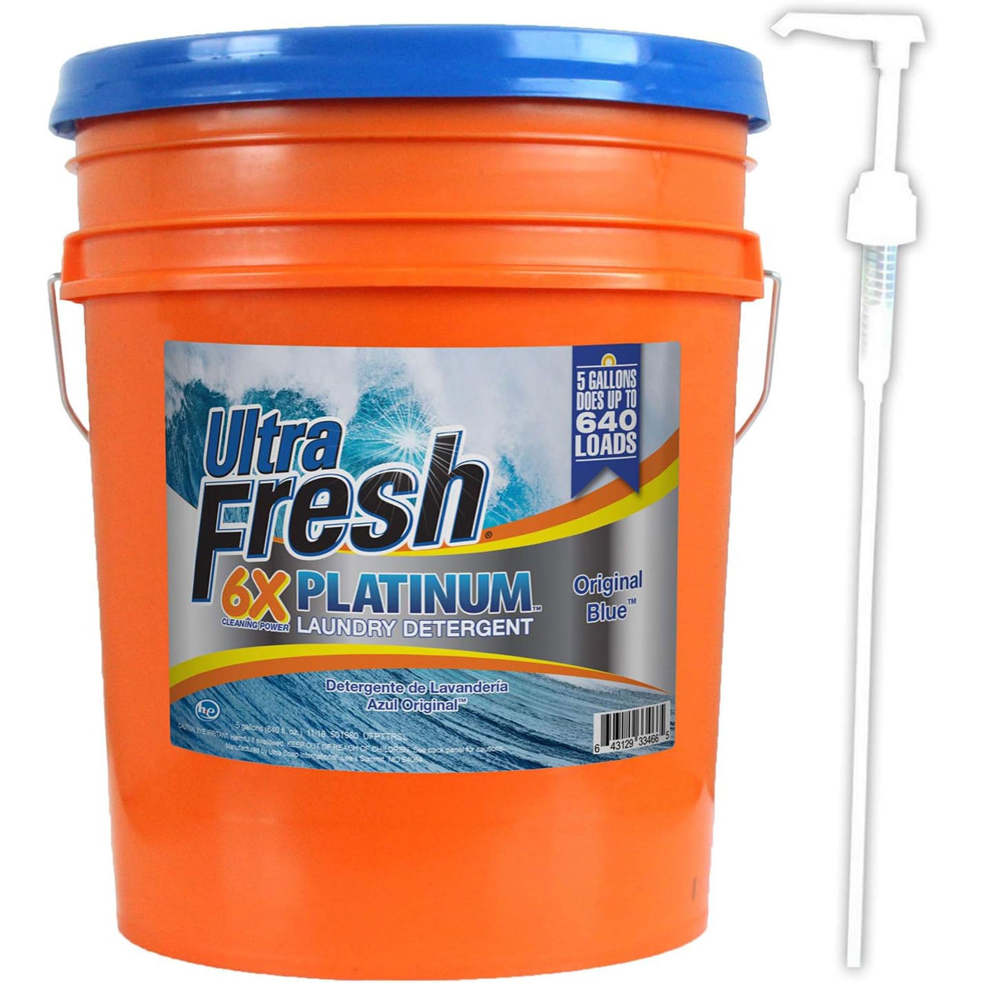 Ultra Fresh 6X Platinum 5 Gal Laundry Detergent, Up to 640 Loads, Original Blue - Smart-nests