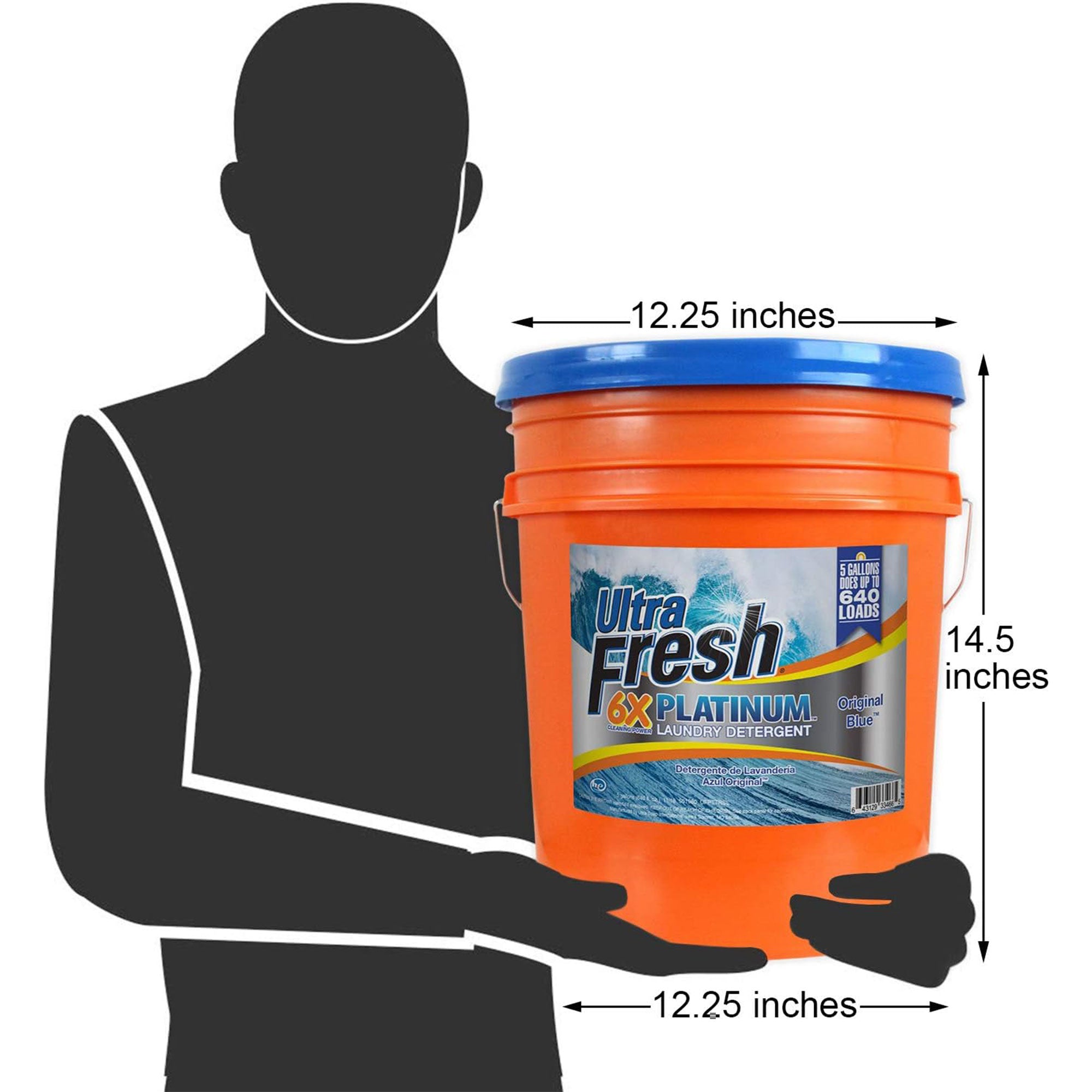 Ultra Fresh 6X Platinum 5 Gal Laundry Detergent, Up to 640 Loads, Original Blue - Smart-nests
