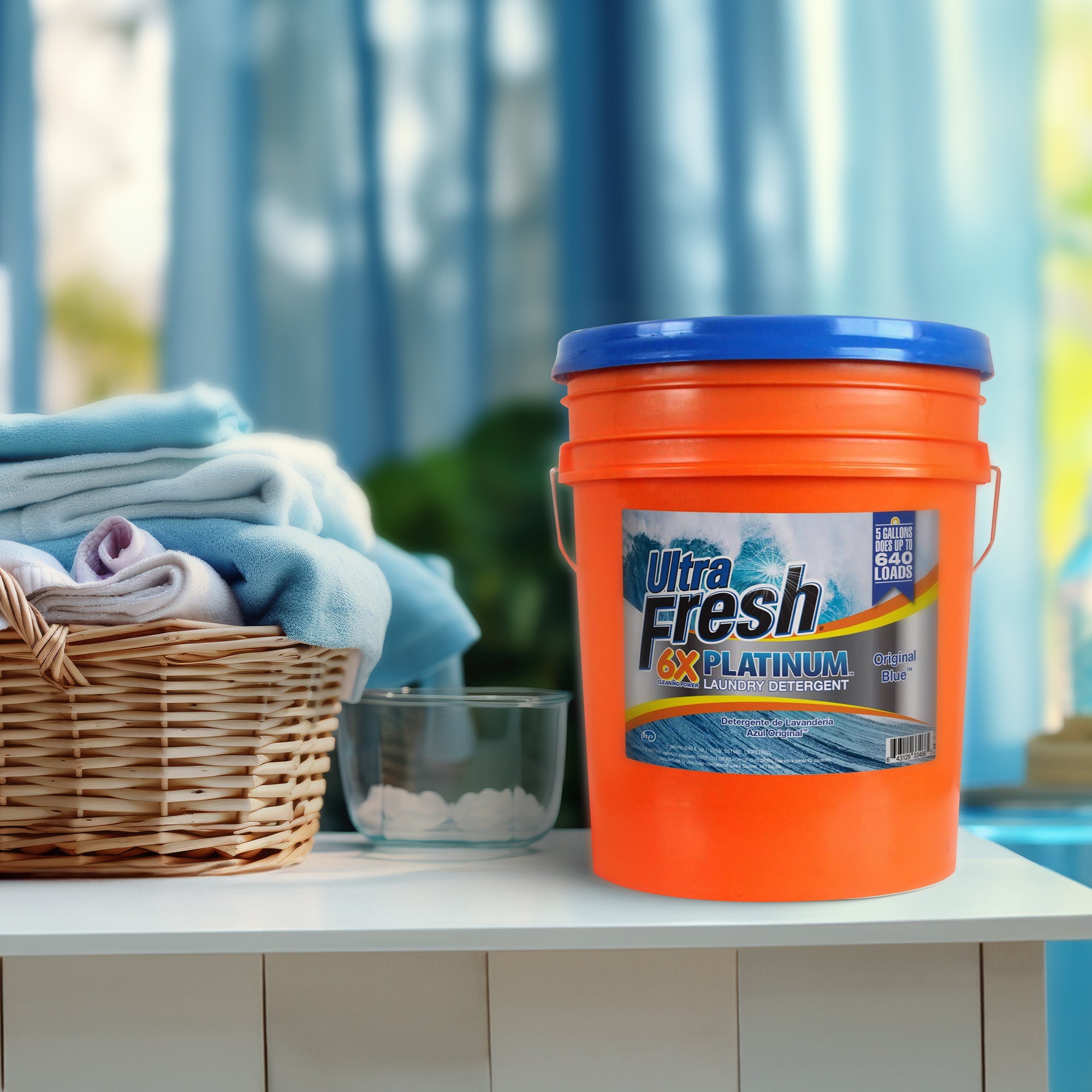 Ultra Fresh 6X Platinum 5 Gal Laundry Detergent, Up to 640 Loads, Original Blue - Smart-nests