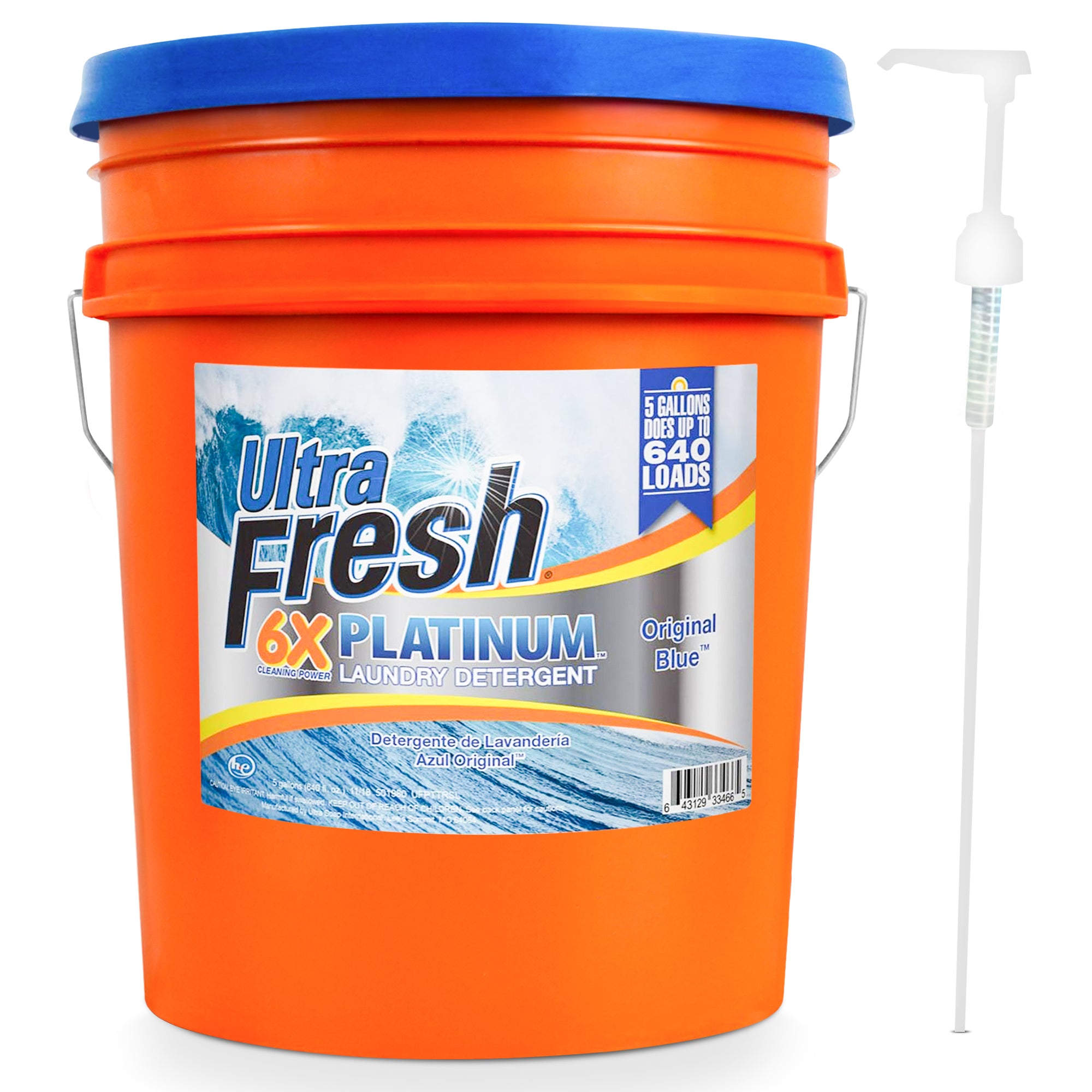 Ultra Fresh 6X Platinum 5 Gal Laundry Detergent, Up to 640 Loads, Original Blue - Smart-nests