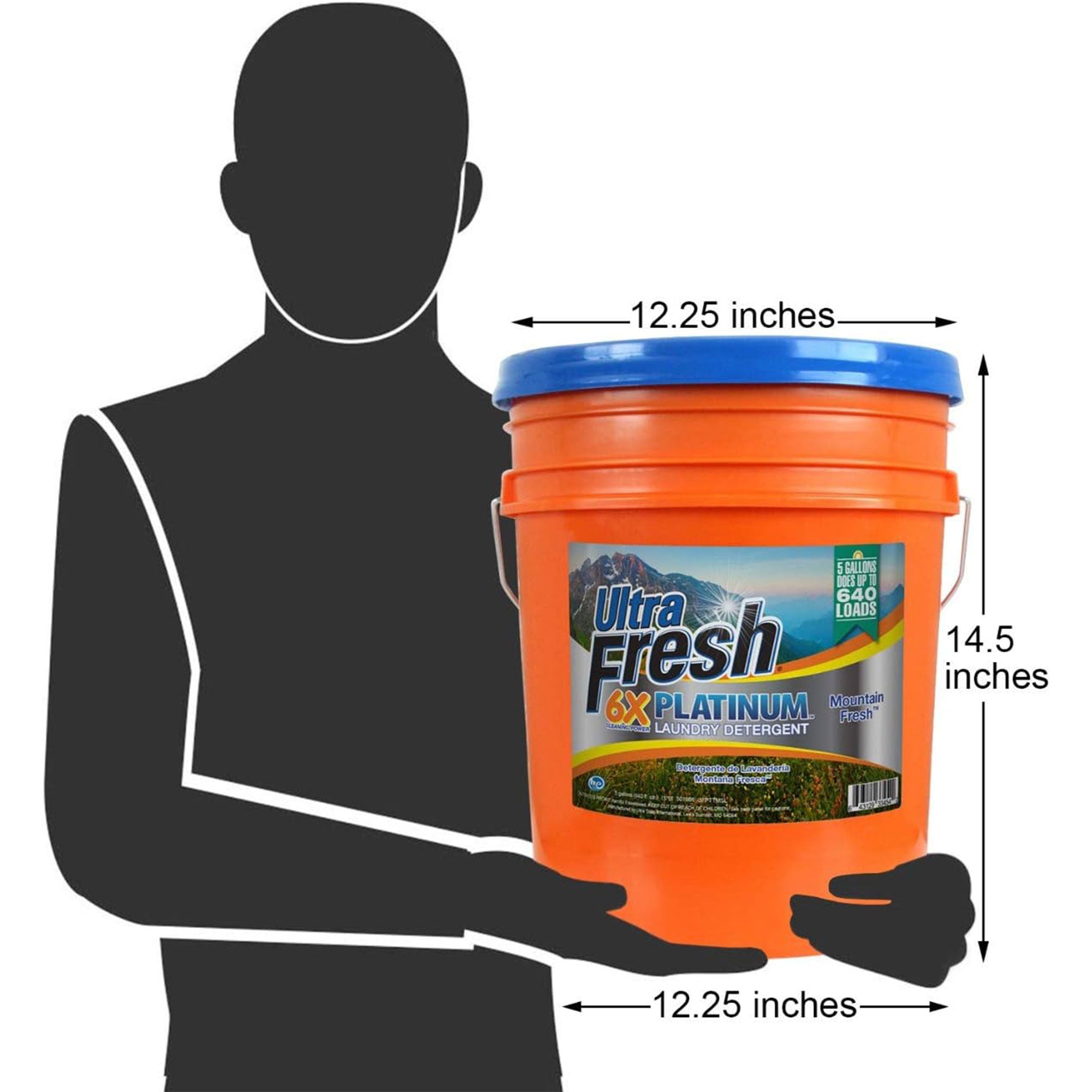 Ultra Fresh 6X Platinum 5 Gal Laundry Detergent, Up to 640 Loads, Mountain Fresh - Smart-nests