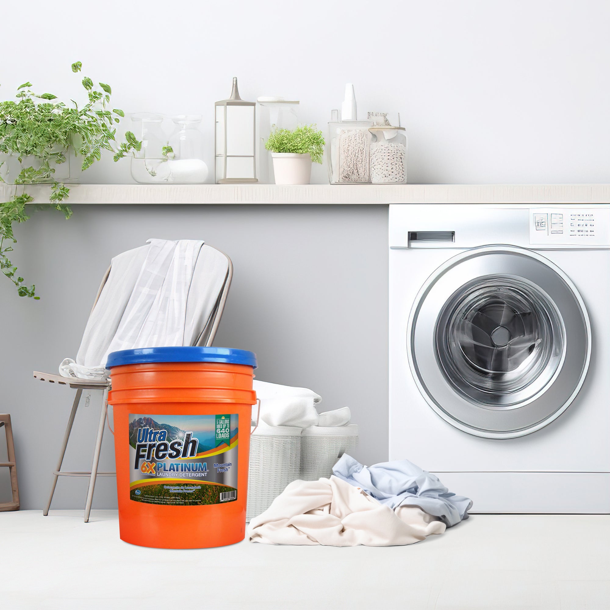 Ultra Fresh 6X Platinum 5 Gal Laundry Detergent, Up to 640 Loads, Mountain Fresh - Smart-nests