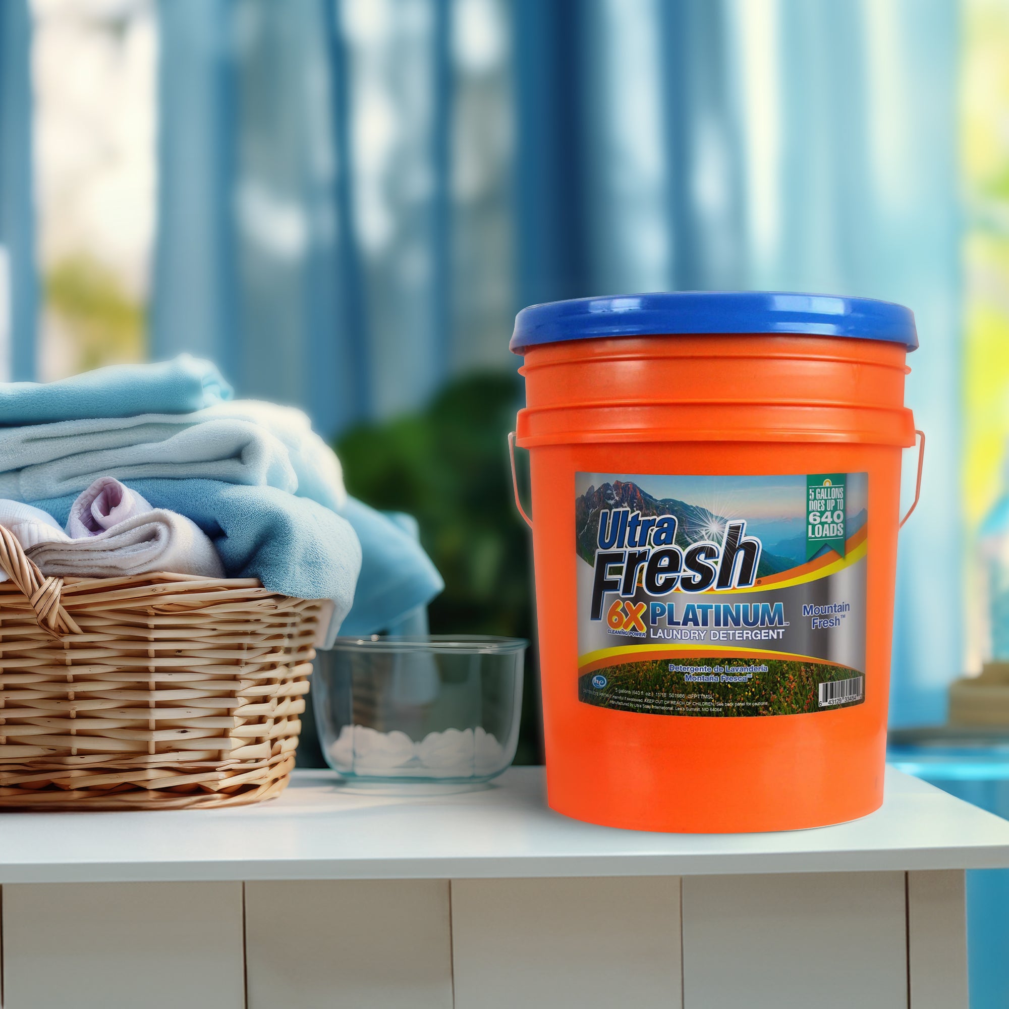 Ultra Fresh 6X Platinum 5 Gal Laundry Detergent, Up to 640 Loads, Mountain Fresh - Smart-nests