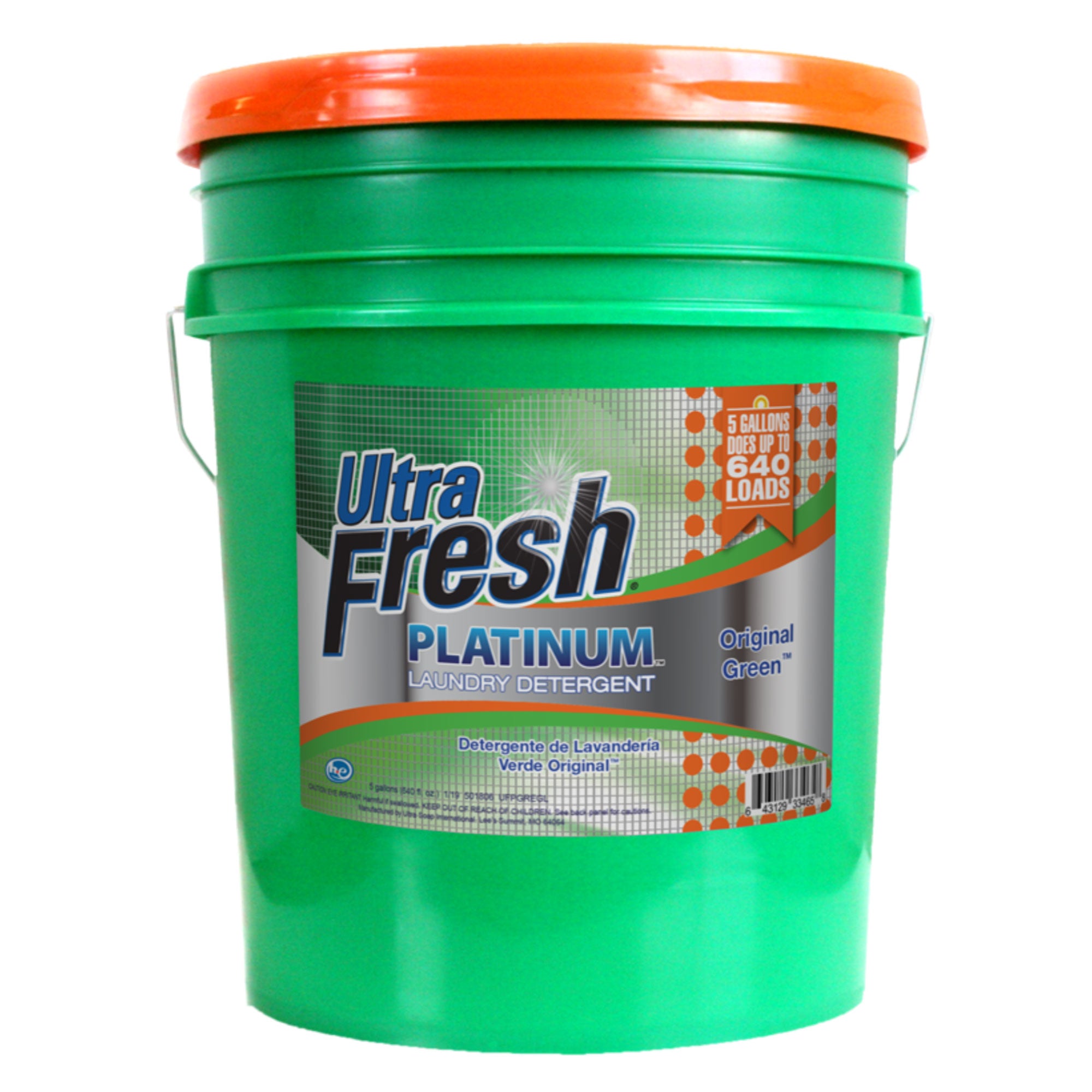 Ultra Fresh 3X Platinum 5 Gal Laundry Detergent, Up to 640 Loads, Original Green - Smart-nests
