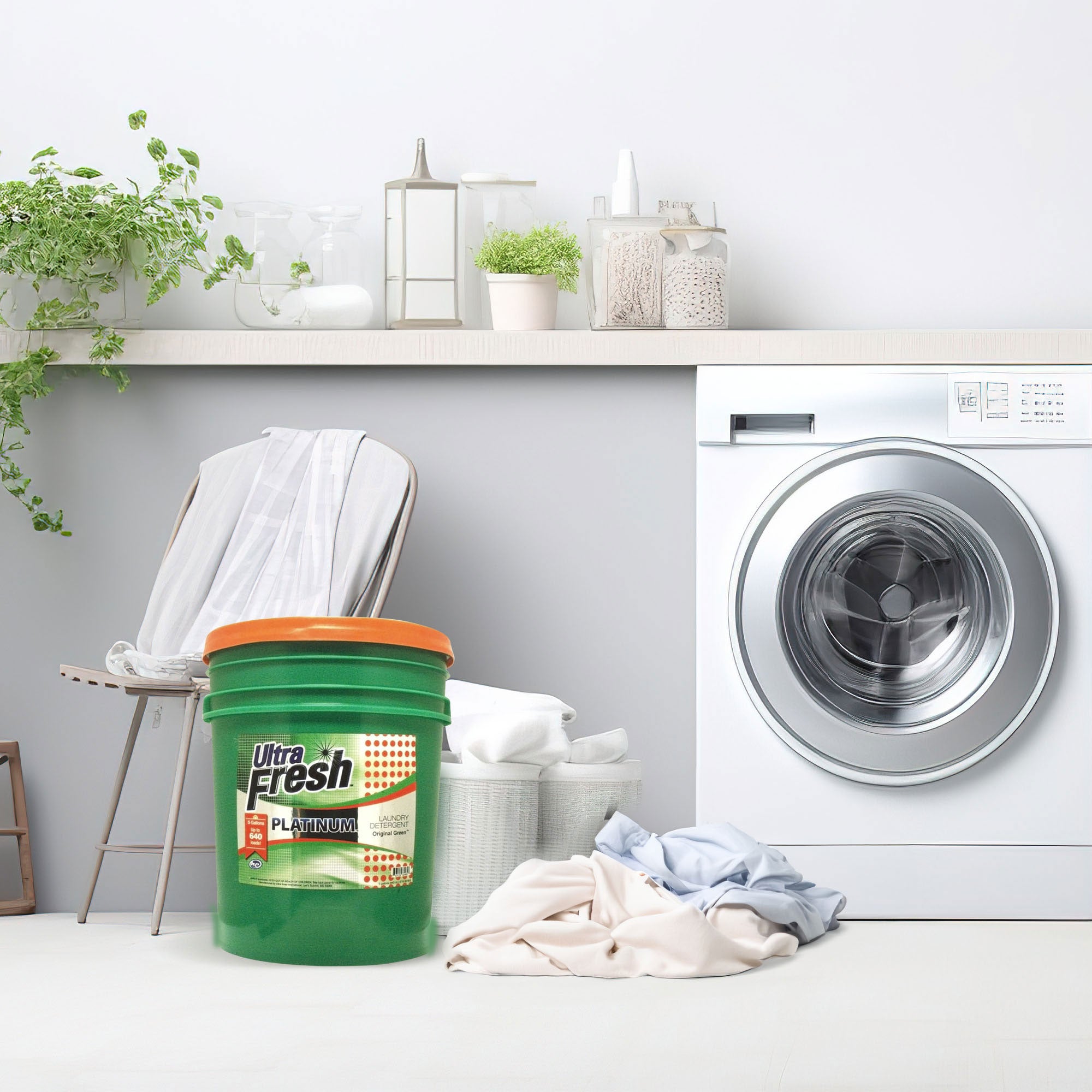 Ultra Fresh 3X Platinum 5 Gal Laundry Detergent, Up to 640 Loads, Original Green - Smart-nests