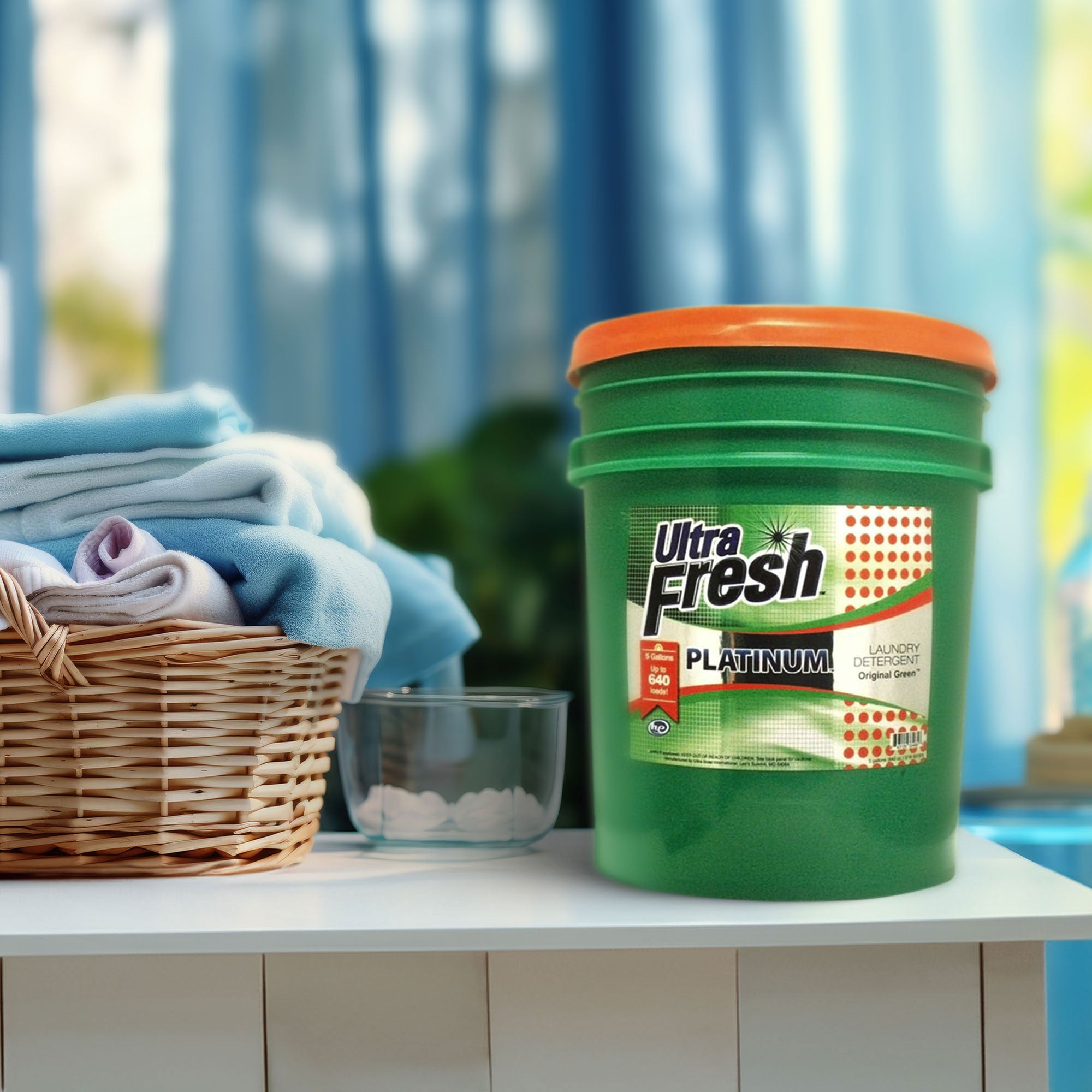 Ultra Fresh 3X Platinum 5 Gal Laundry Detergent, Up to 640 Loads, Original Green - Smart-nests