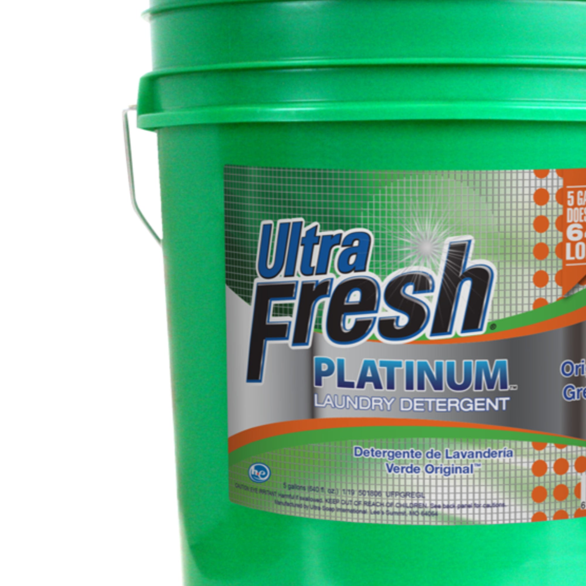 Ultra Fresh 3X Platinum 5 Gal Laundry Detergent, Up to 640 Loads, Original Green - Smart-nests