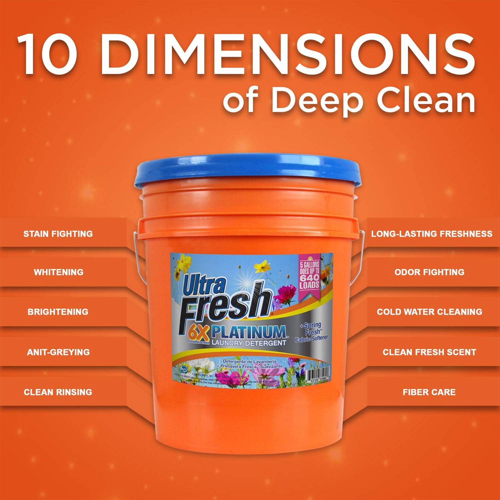 Ultra Fresh 6X Platinum 5 Gal Laundry Detergent w/ Spring Fresh Fabric Softener - Smart-nests