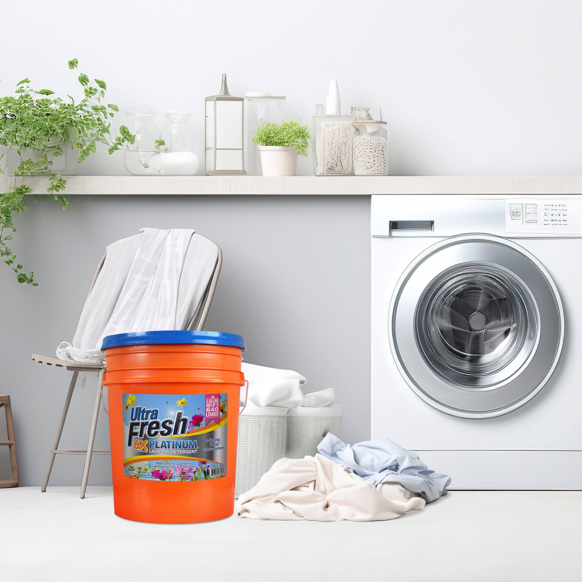 Ultra Fresh 6X Platinum 5 Gal Laundry Detergent w/ Spring Fresh Fabric Softener - Smart-nests