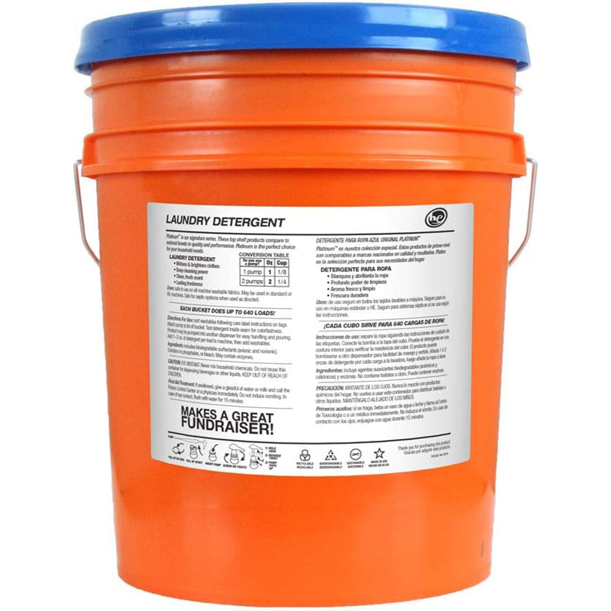 Ultra Fresh 6X Platinum 5 Gallon Sport Laundry Detergent, Up to 640 Loads w/Pump - Smart-nests