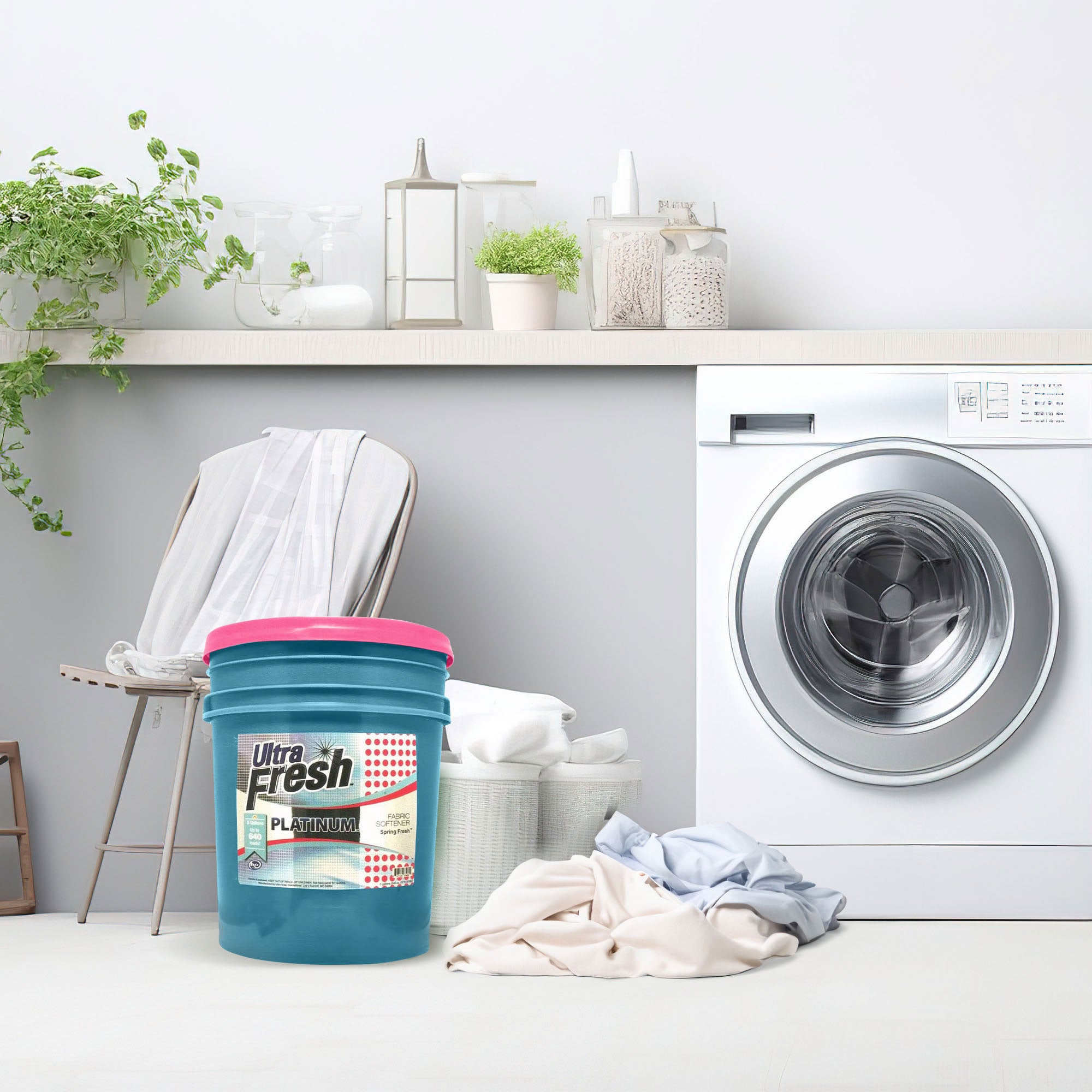 Ultra Fresh Platinum 5 Gal Spring Fresh Fabric Softener Up to 640 Loads w/Pump - Smart-nests