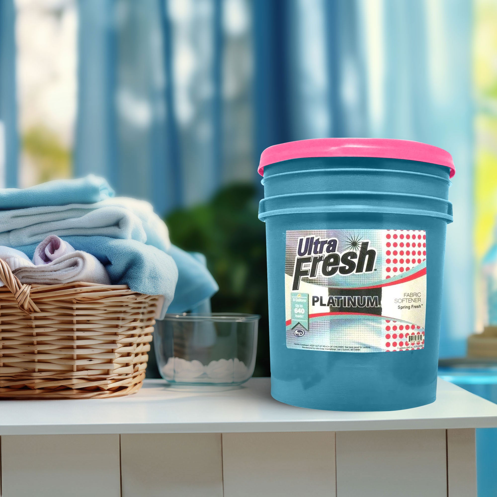Ultra Fresh Platinum 5 Gal Spring Fresh Fabric Softener Up to 640 Loads w/Pump - Smart-nests