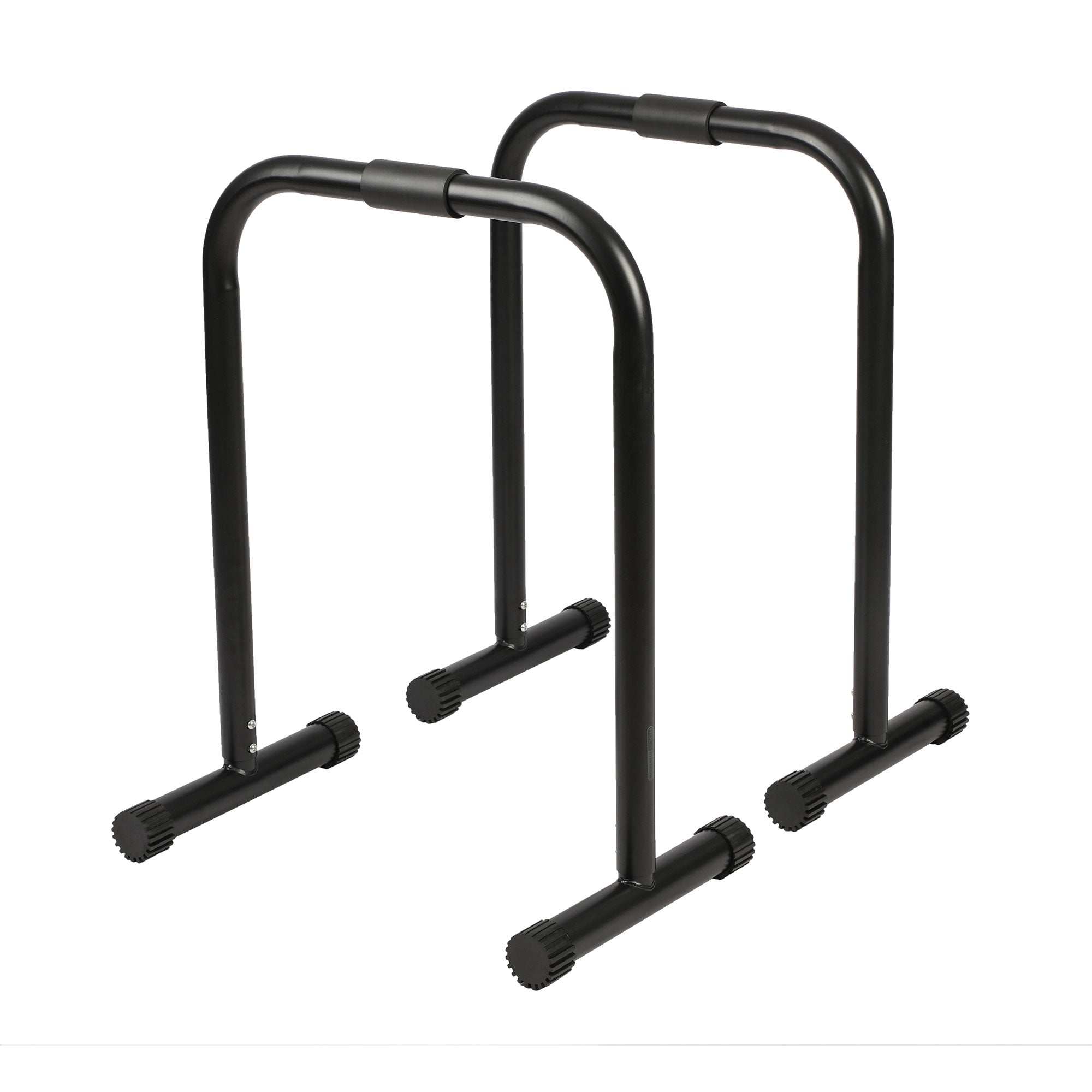 HolaHatha Dip Station Bar with Adjustable Foot and Non Slip Foot Covers, Black - Smart-nests