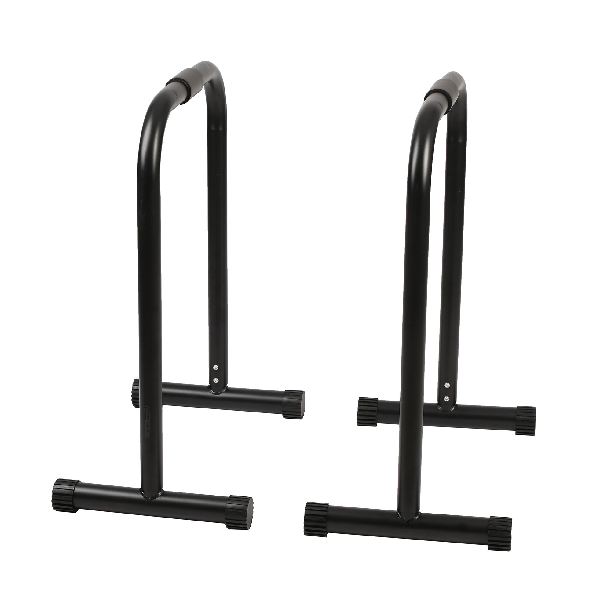 HolaHatha Dip Station Bar with Adjustable Foot and Non Slip Foot Covers, Black - Smart-nests