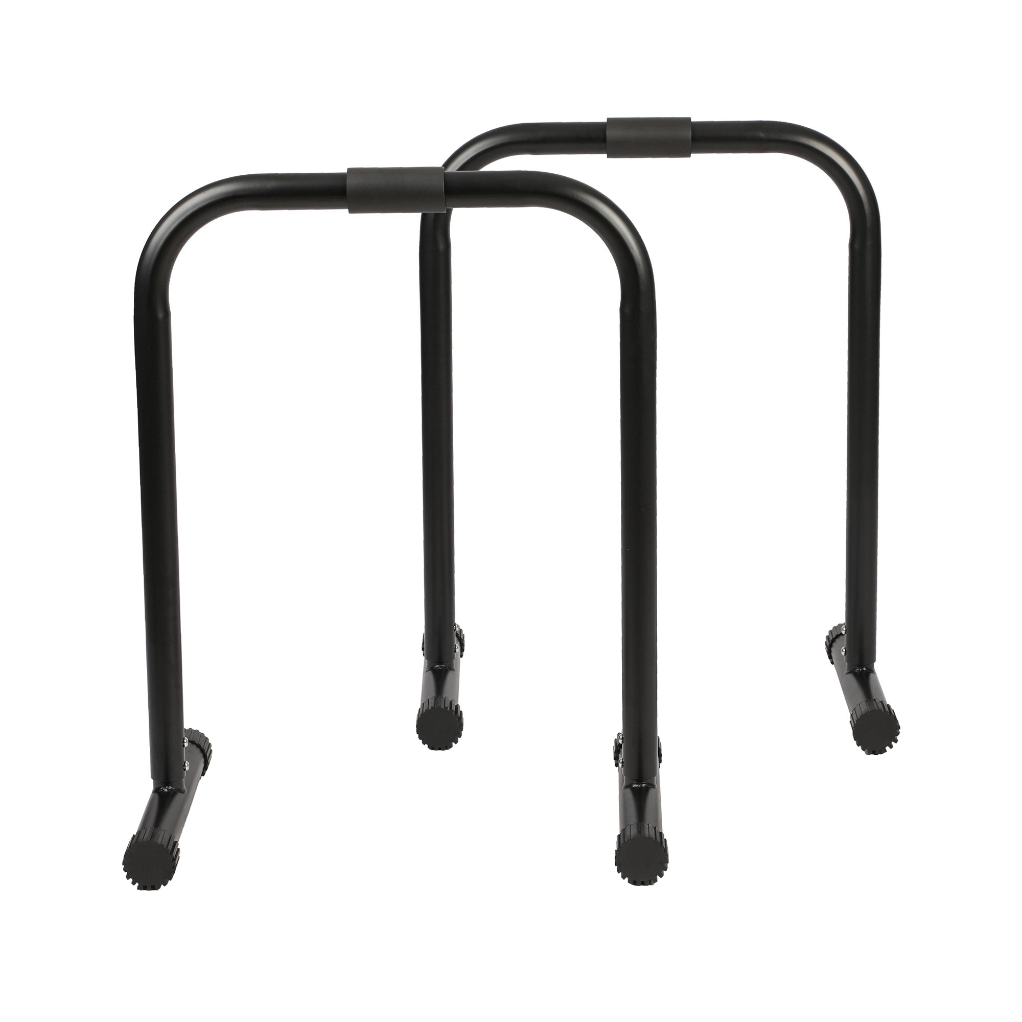 HolaHatha Dip Station Bar with Adjustable Foot and Non Slip Foot Covers, Black - Smart-nests