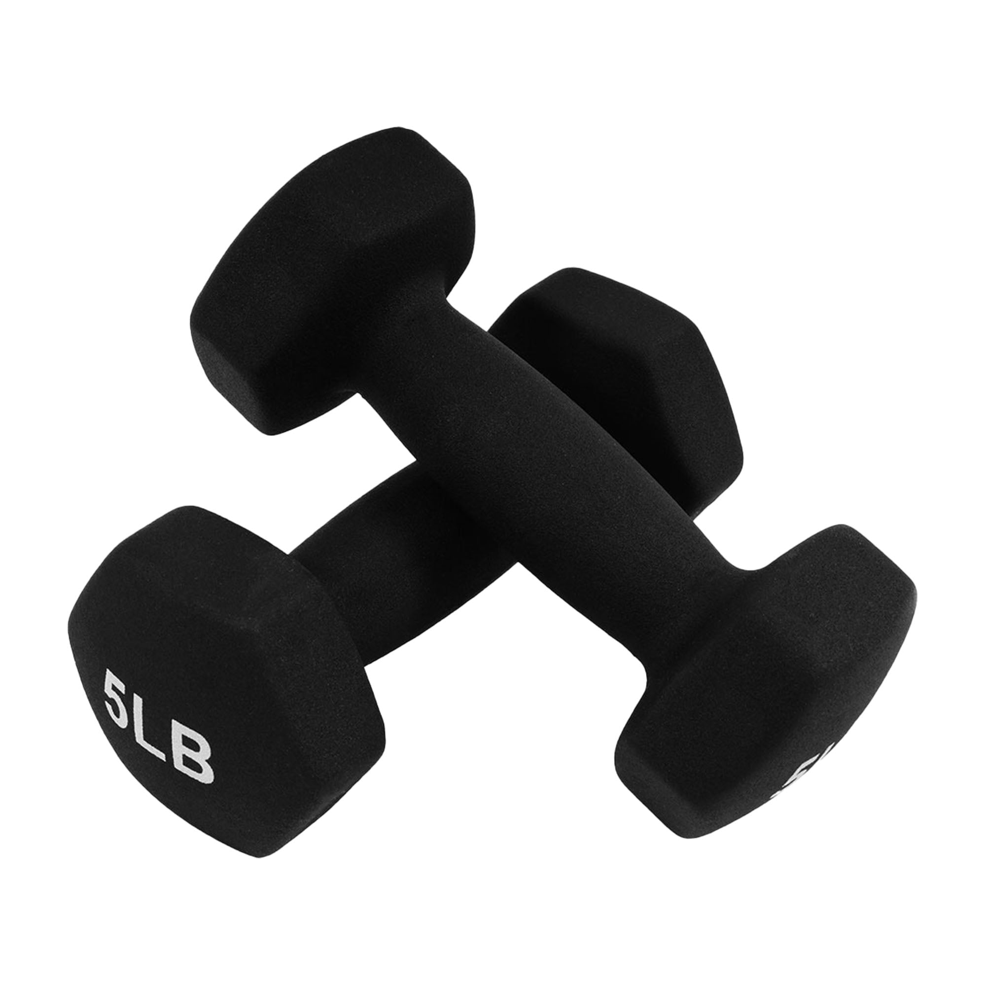 BalanceFrom Fitness 106 Pound Neoprene Coated Dumbbell Set with Stand, Black - Smart-nests