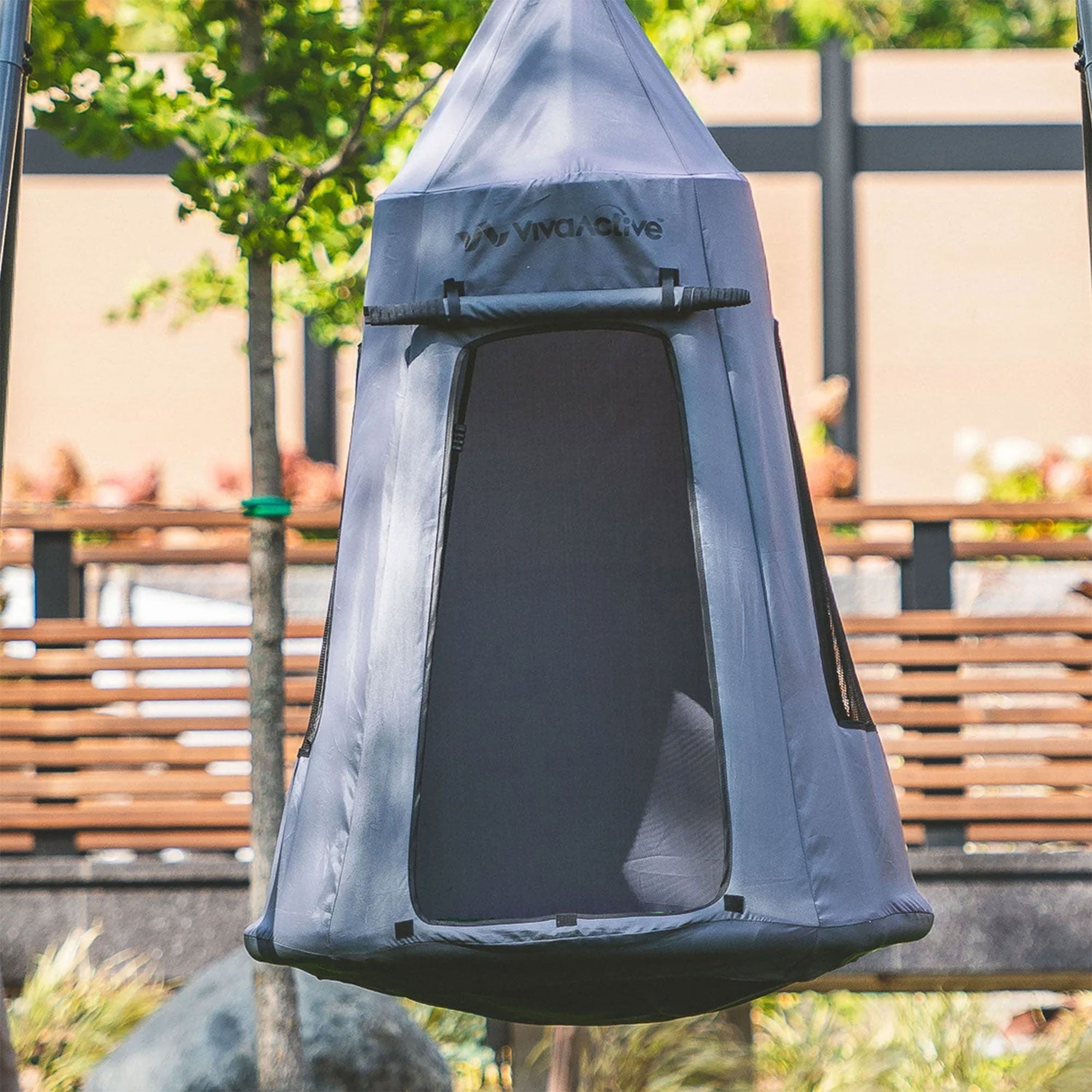 gobaplay Hanging Tent for Round Platform Swing Set with Cover, Grey (Cover Only)
