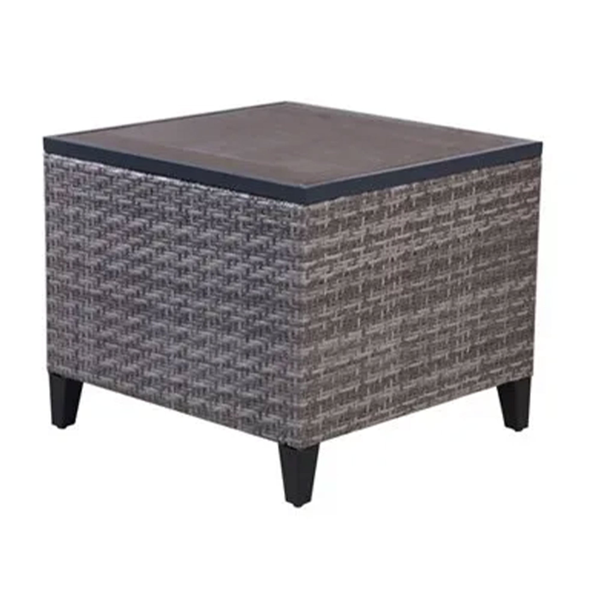 Four Seasons Courtyard Serronova Faux Wood Top Aluminum Side Table, Light Gray - Smart-nests