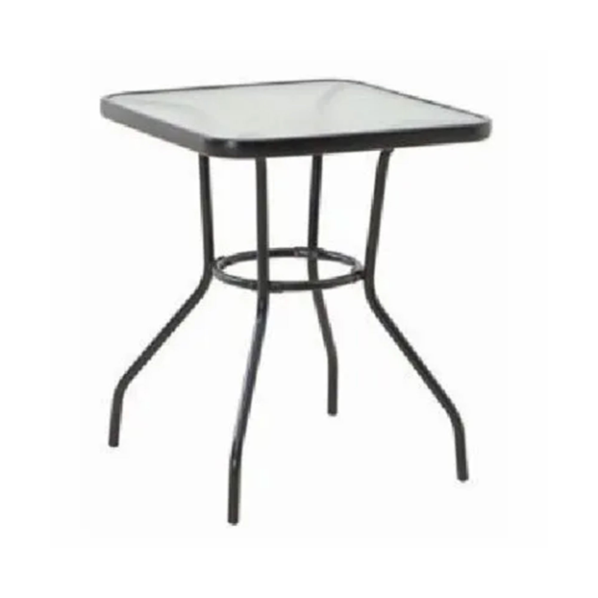Four Seasons Courtyard Sunny Isles Tempered Glass Top Patio Dining Table, Black - Smart-nests