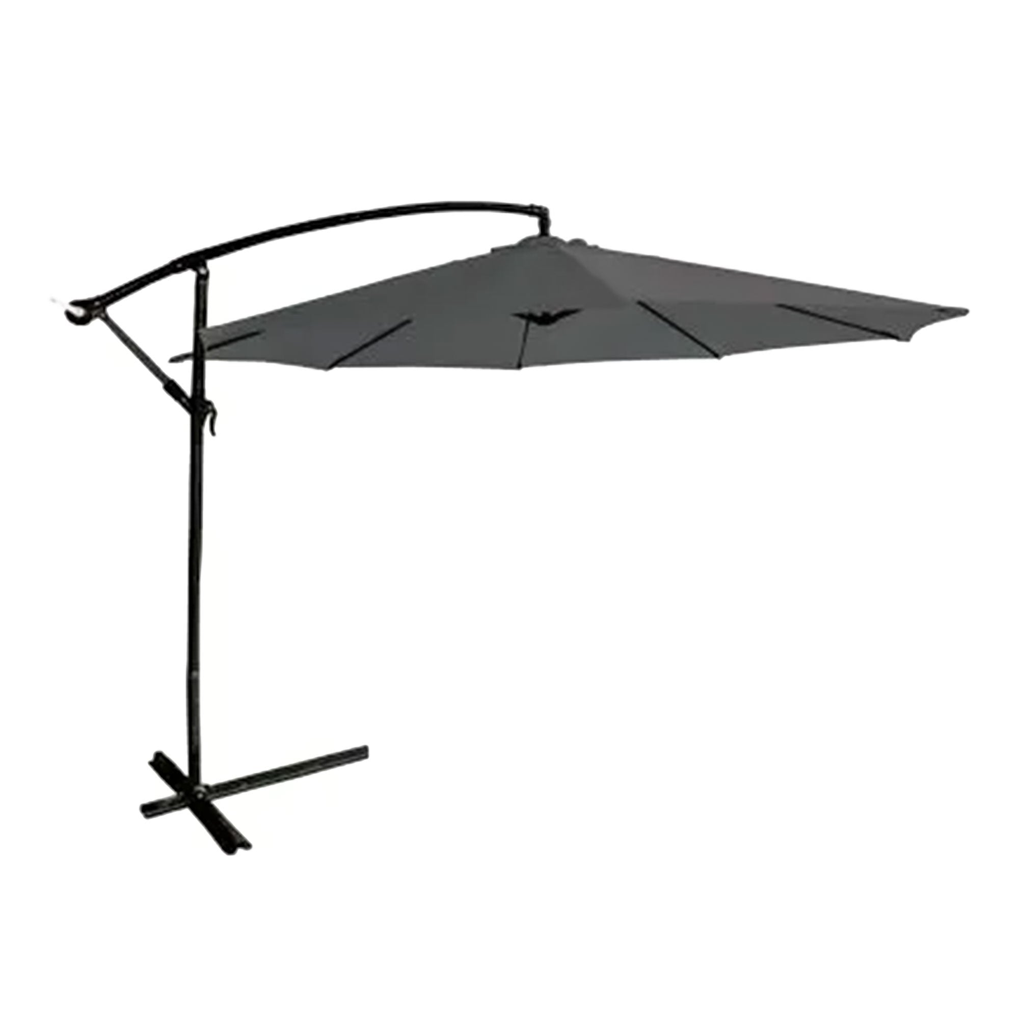 Four Seasons Courtyard 11.5 Foot Offset Patio Umbrella, Charcoal Gray Fabric - Smart-nests