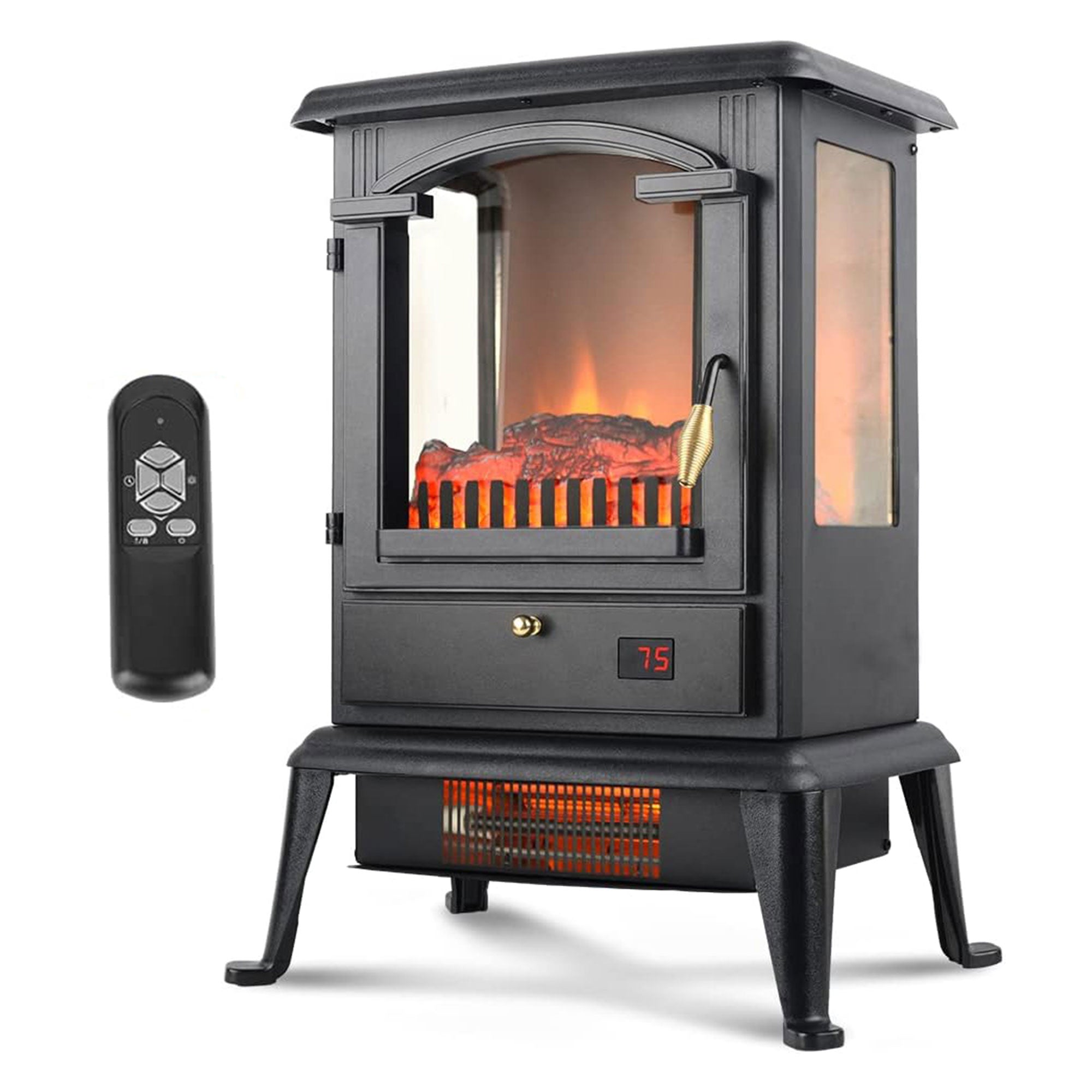 VOLTORB Freestanding Portable Electric Fireplace Heater Stove w/Remote (2 Pack) - Smart-nests