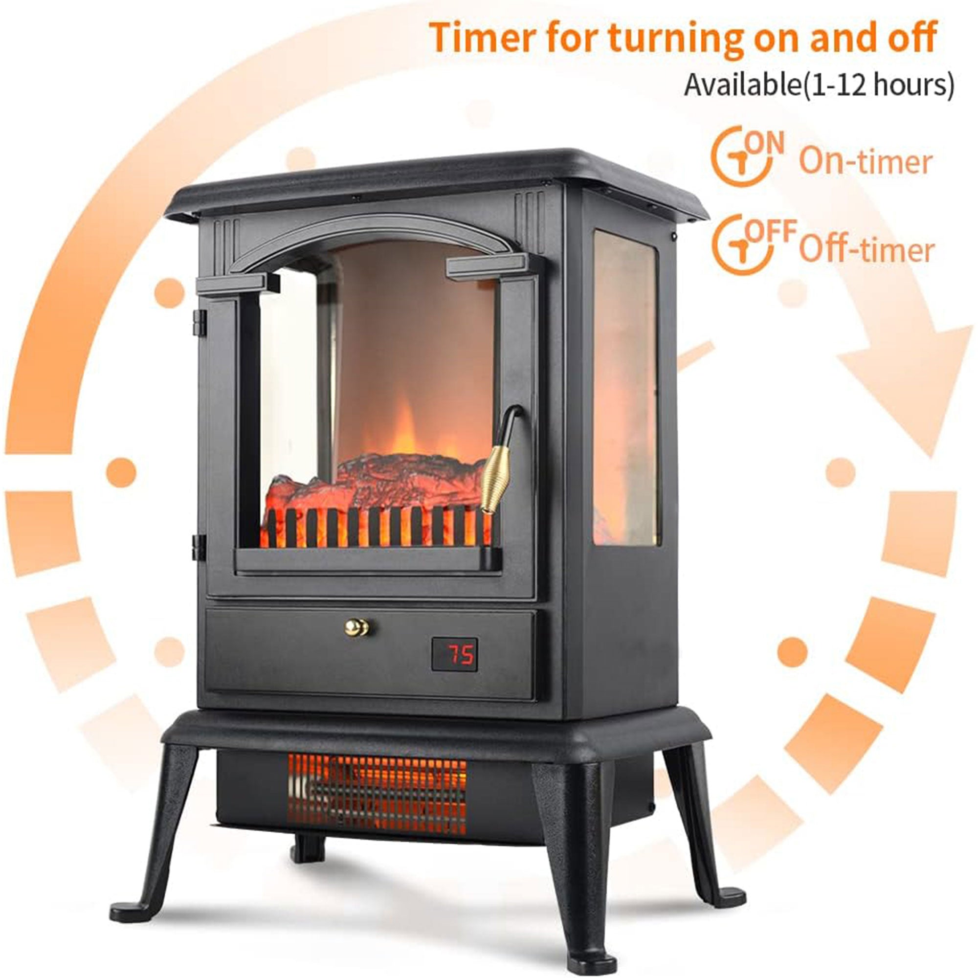VOLTORB Freestanding Portable Electric Fireplace Heater Stove w/Remote (2 Pack) - Smart-nests