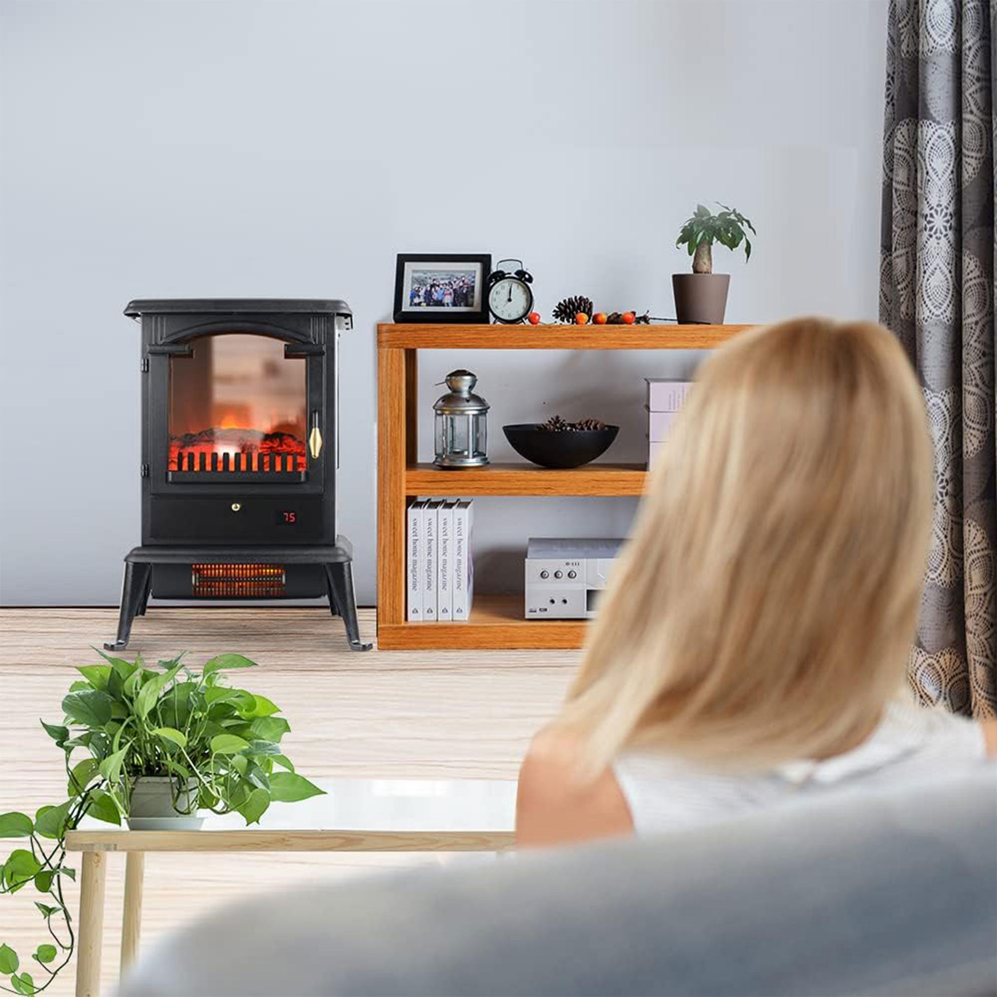 VOLTORB Freestanding Portable Electric Fireplace Heater Stove w/Remote (2 Pack) - Smart-nests
