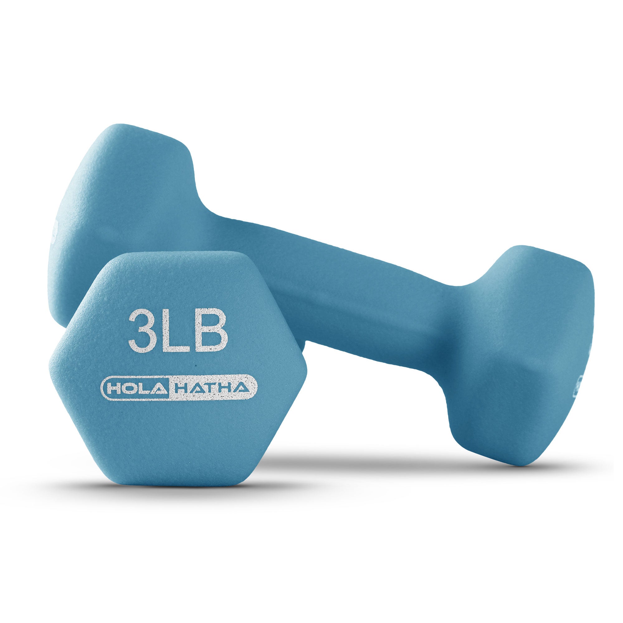 HolaHatha 3, 5, 8, 10, 12 & 15 Pound Neoprene Dumbbell Weight Set w/Storage Rack - Smart-nests