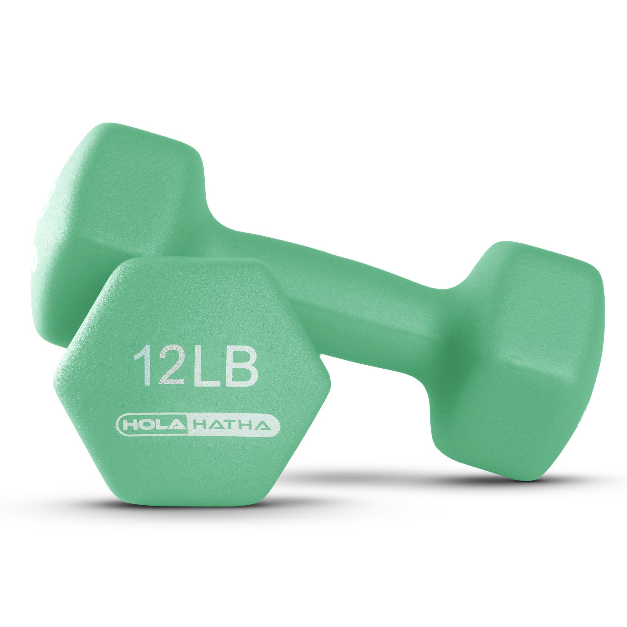 HolaHatha 3, 5, 8, 10, 12 & 15 Pound Neoprene Dumbbell Weight Set w/Storage Rack - Smart-nests