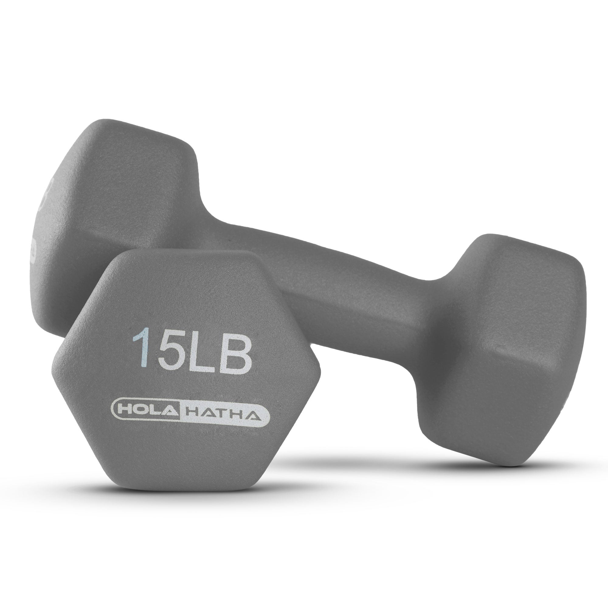 HolaHatha 3, 5, 8, 10, 12 & 15 Pound Neoprene Dumbbell Weight Set w/Storage Rack - Smart-nests