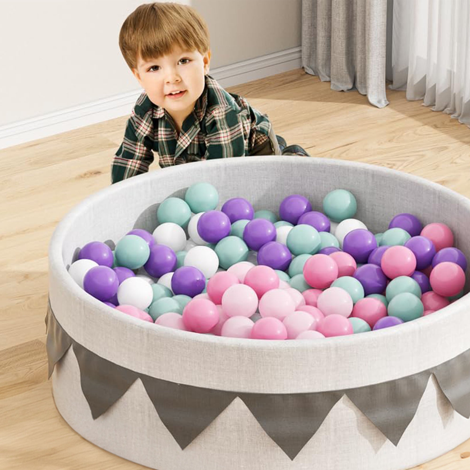 BalanceFrom Fitness 2.3" Crush Proof Play Pit Balls w/Storage Bag, 200 Count - Smart-nests