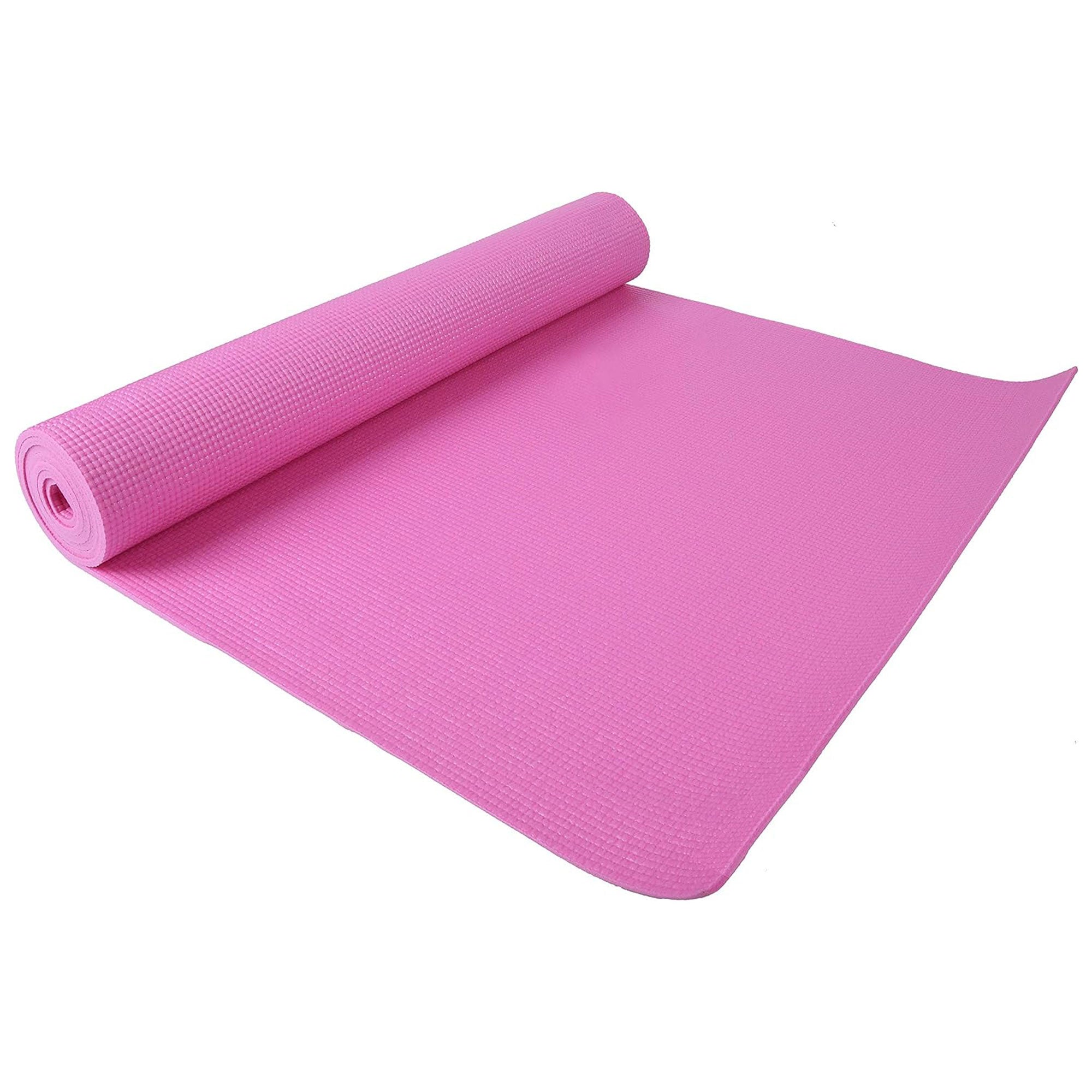 Signature Fitness All Purpose High Density No Tear Exercise Mat w/Strap, Pink - Smart-nests