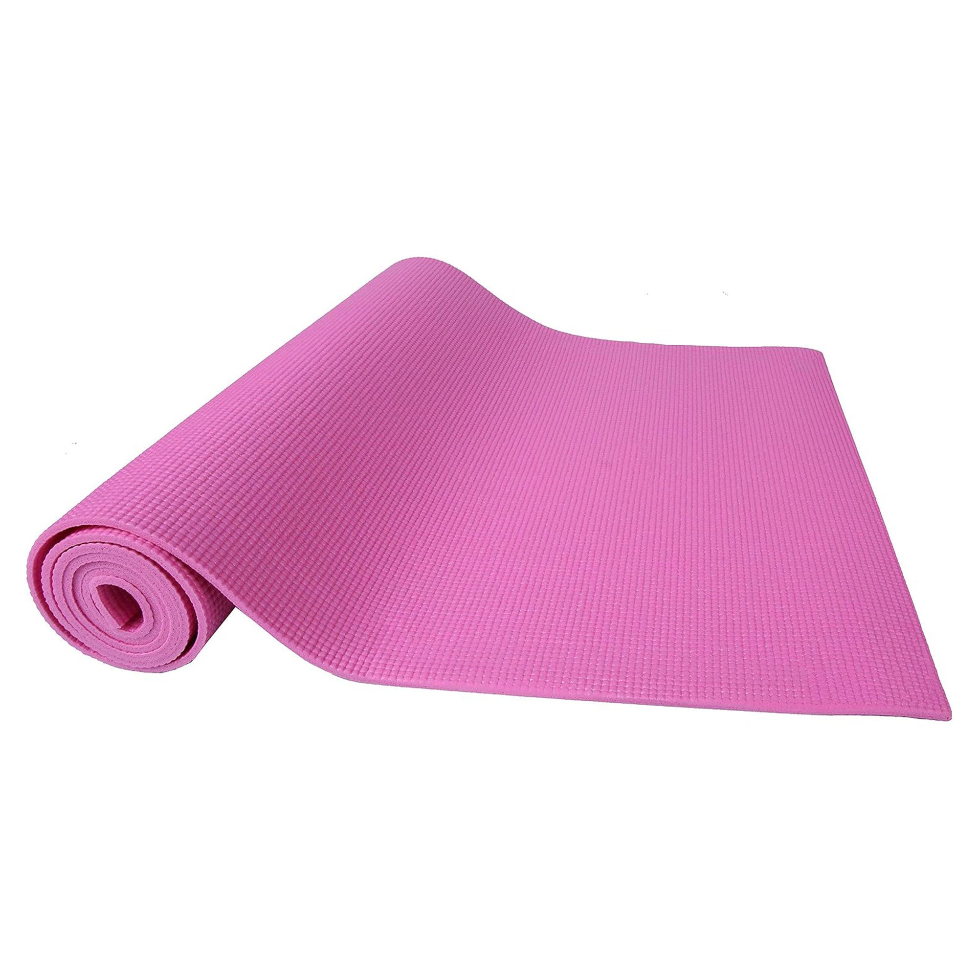 Signature Fitness All Purpose High Density No Tear Exercise Mat w/Strap, Pink - Smart-nests