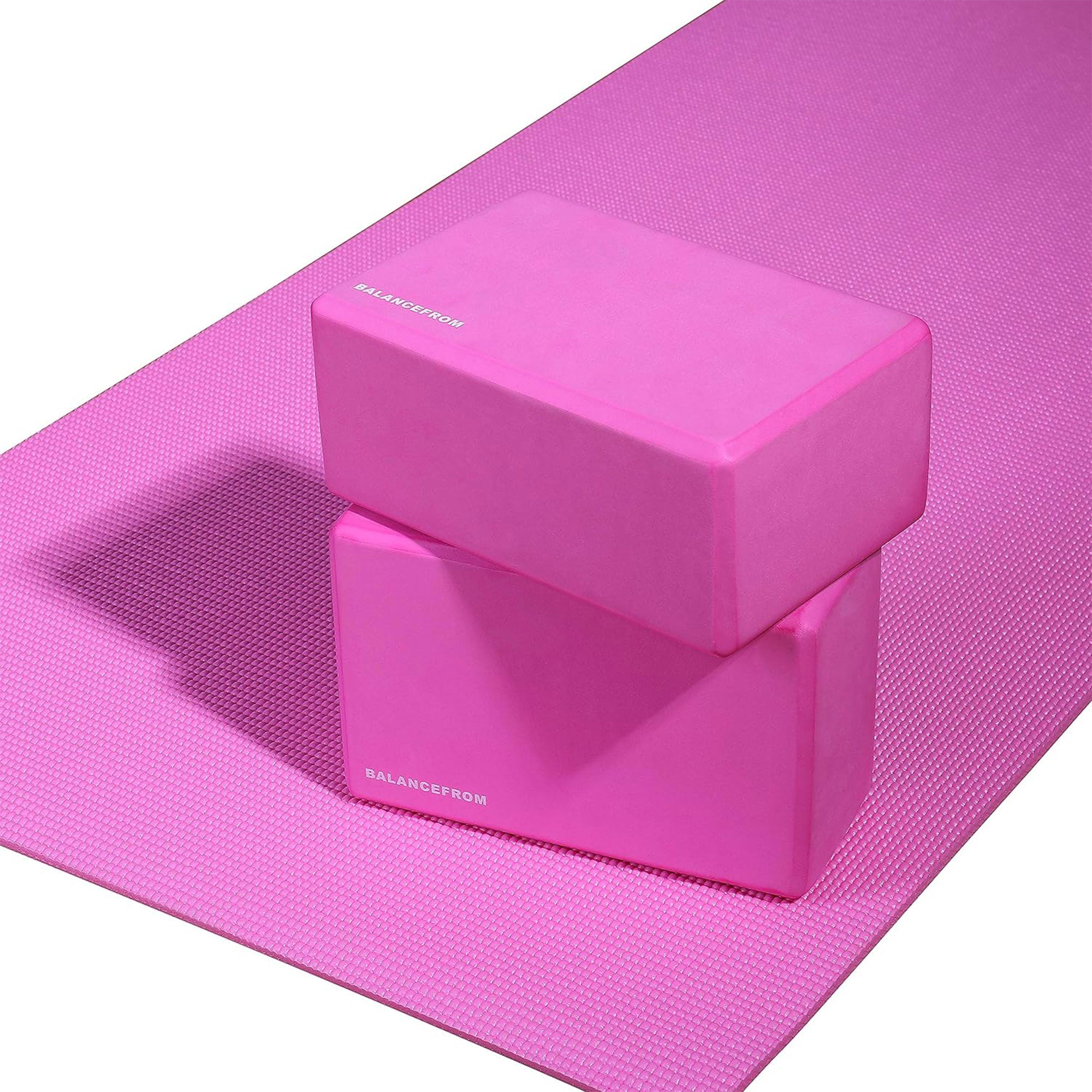 Signature Fitness All Purpose High Density No Tear Exercise Mat w/Strap, Pink - Smart-nests