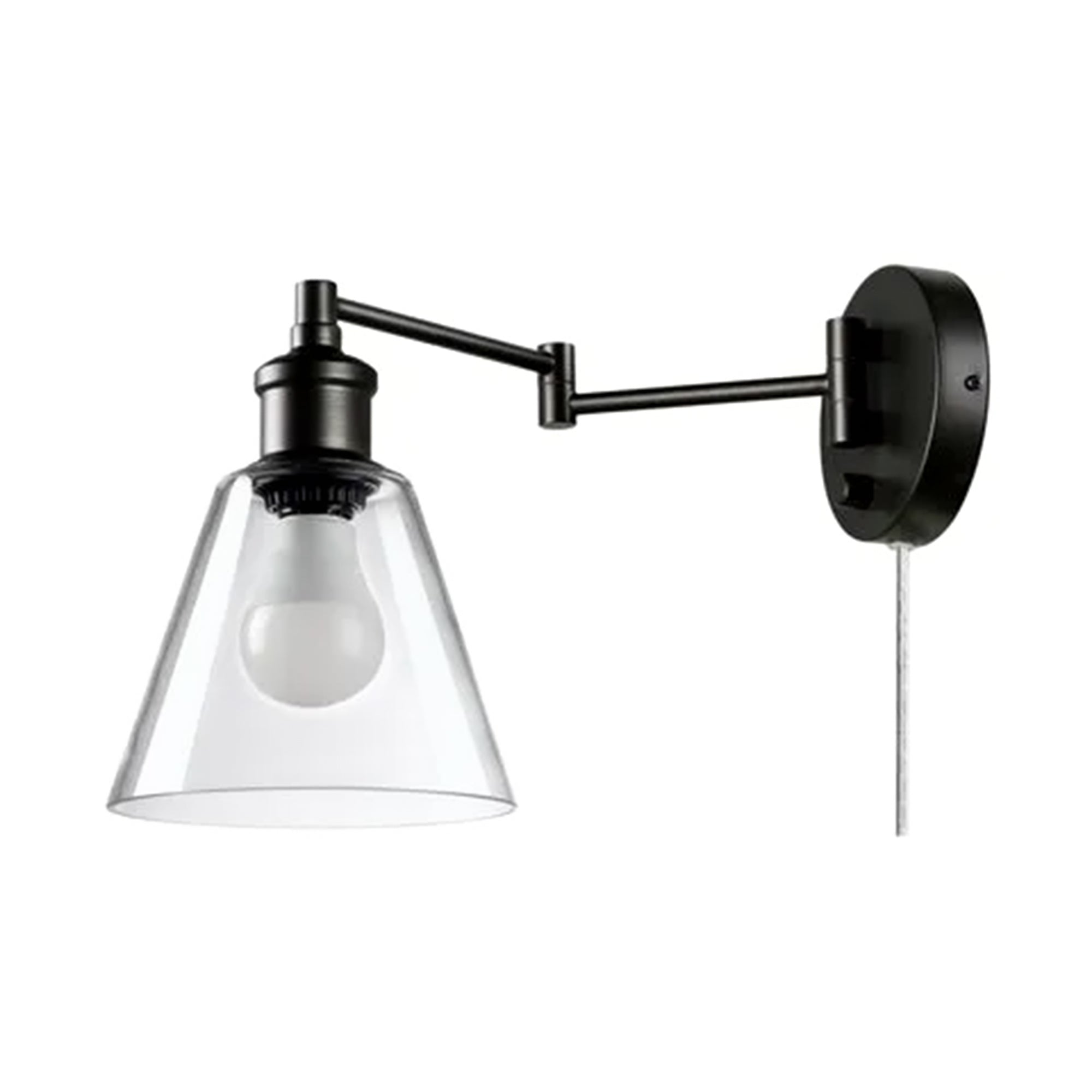 Globe Electric 10W LED Plug In Wall Sconce Clear Glass Shade & 6' Cord, Bronze - Smart-nests