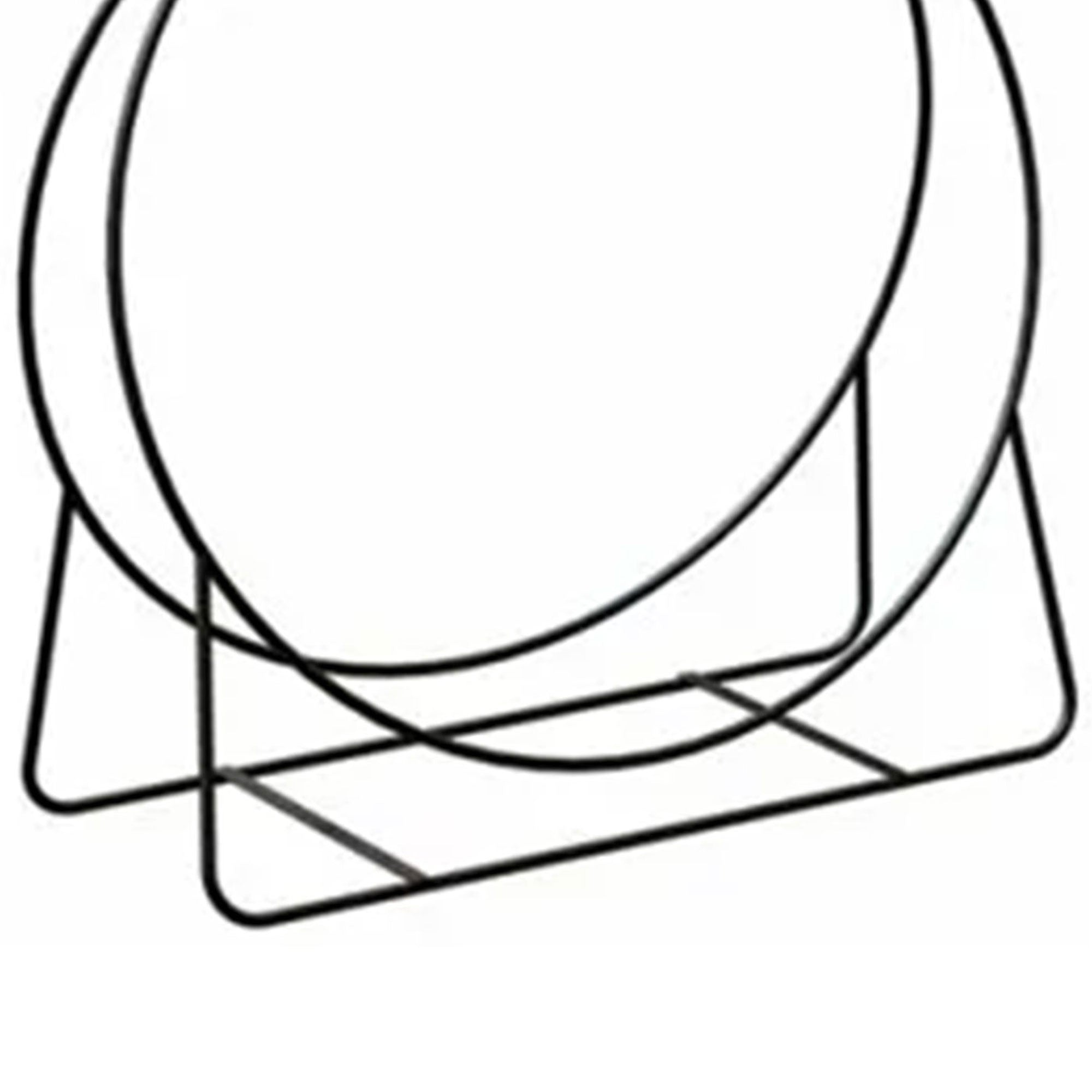 Panacea Open Hearth 20 Inch Tubular Steel Log Hoop for Storing Firewood, Black - Smart-nests