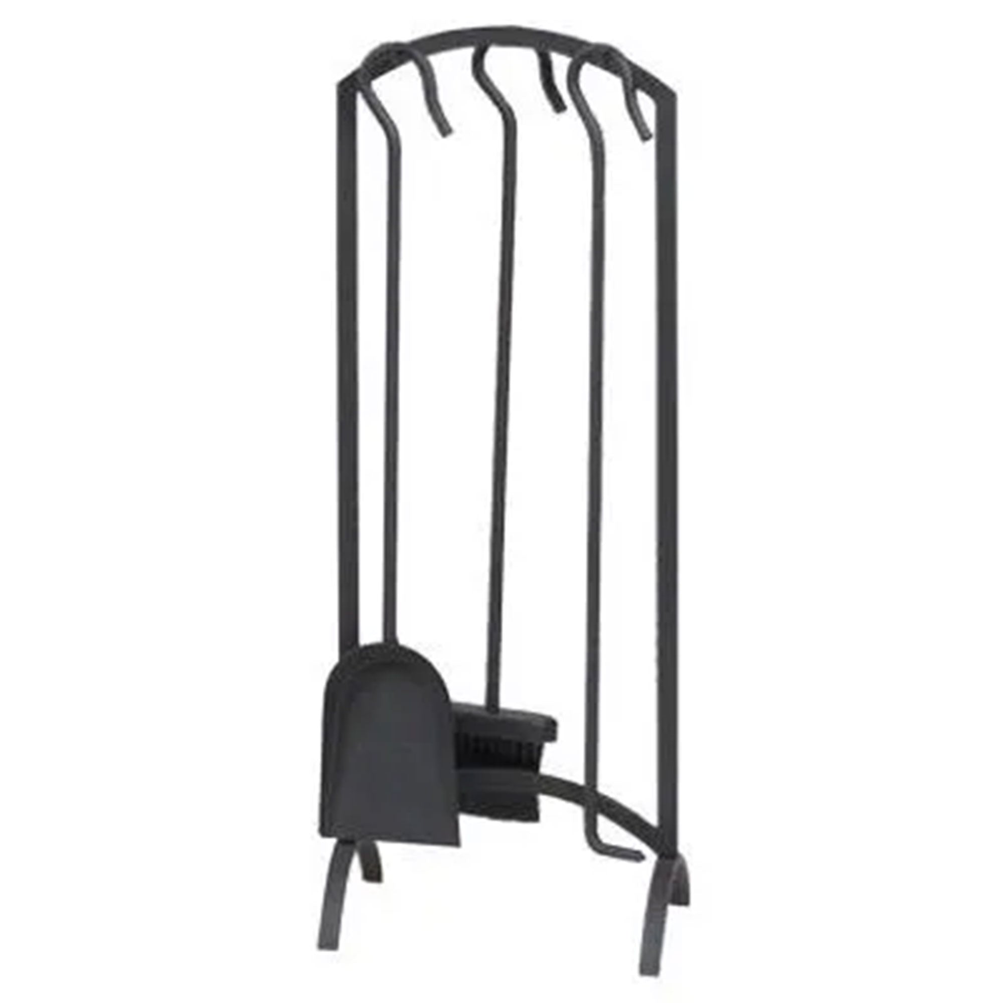 Panacea 4 Piece Arch Top Fireplace Tool Set with Brush, Shovel, Poker and Stand - Smart-nests