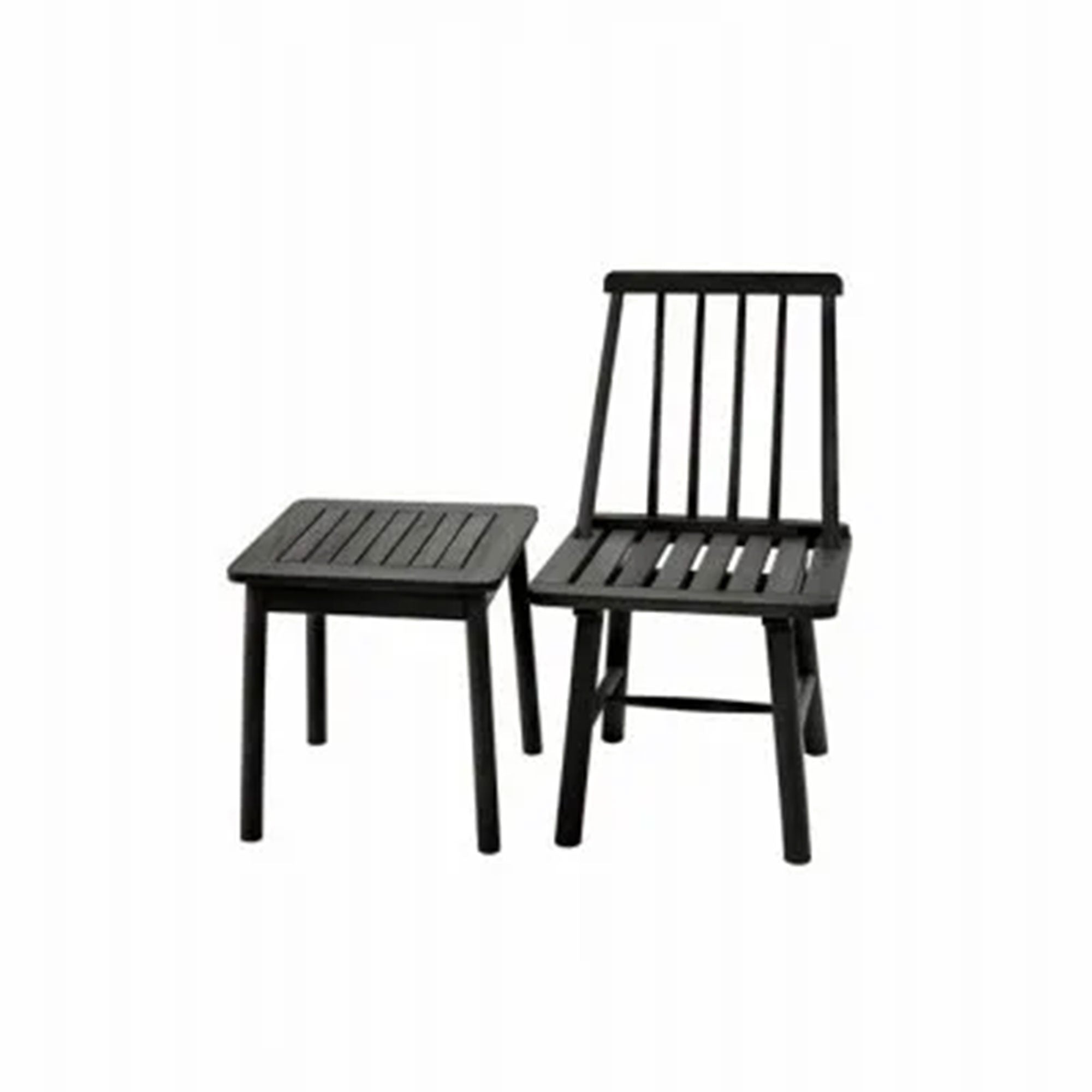 Jack Post Farmhouse Outdoor Hardwood Square Patio Dining Side End Table, Black - Smart-nests