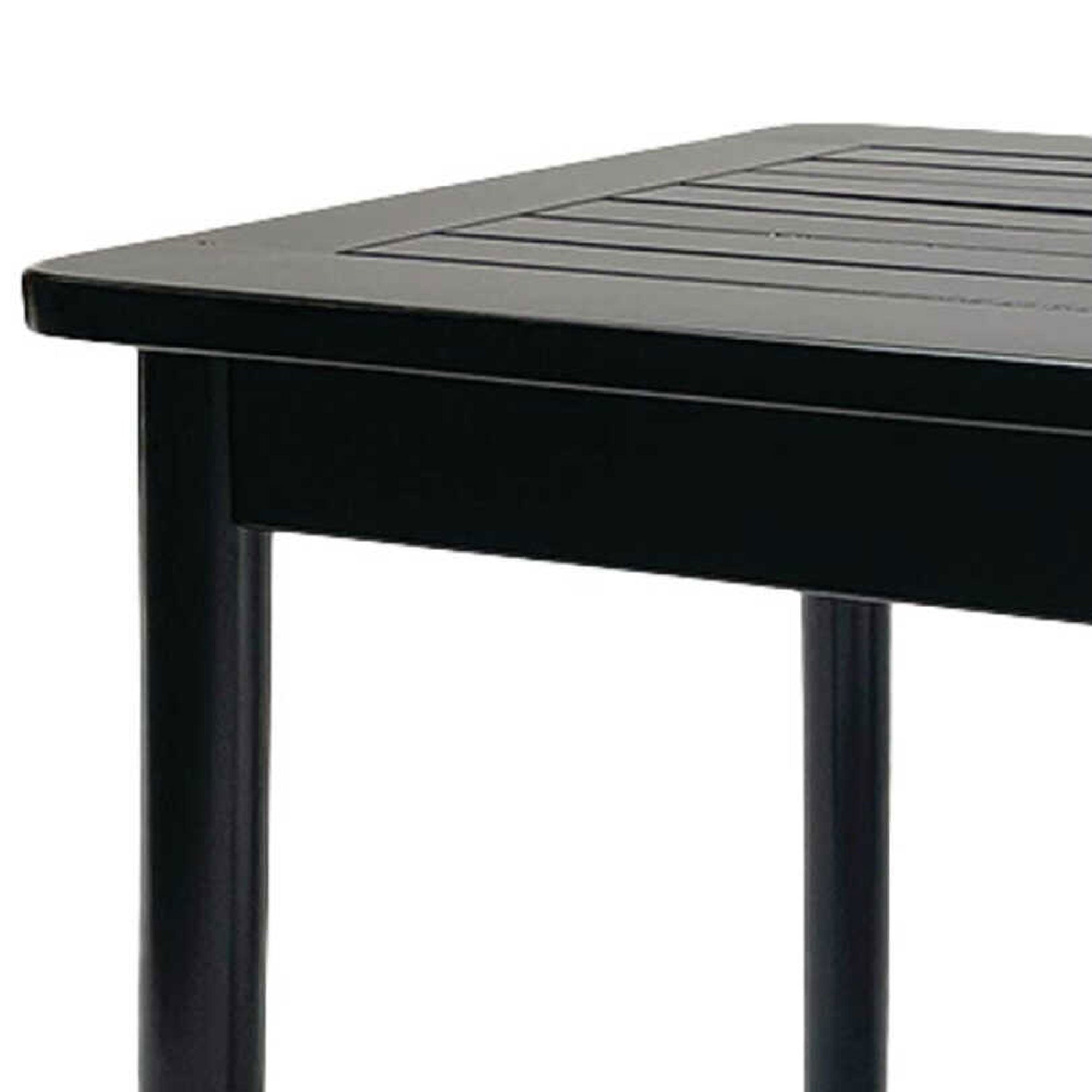 Jack Post Farmhouse Outdoor Hardwood Square Patio Dining Side End Table, Black - Smart-nests