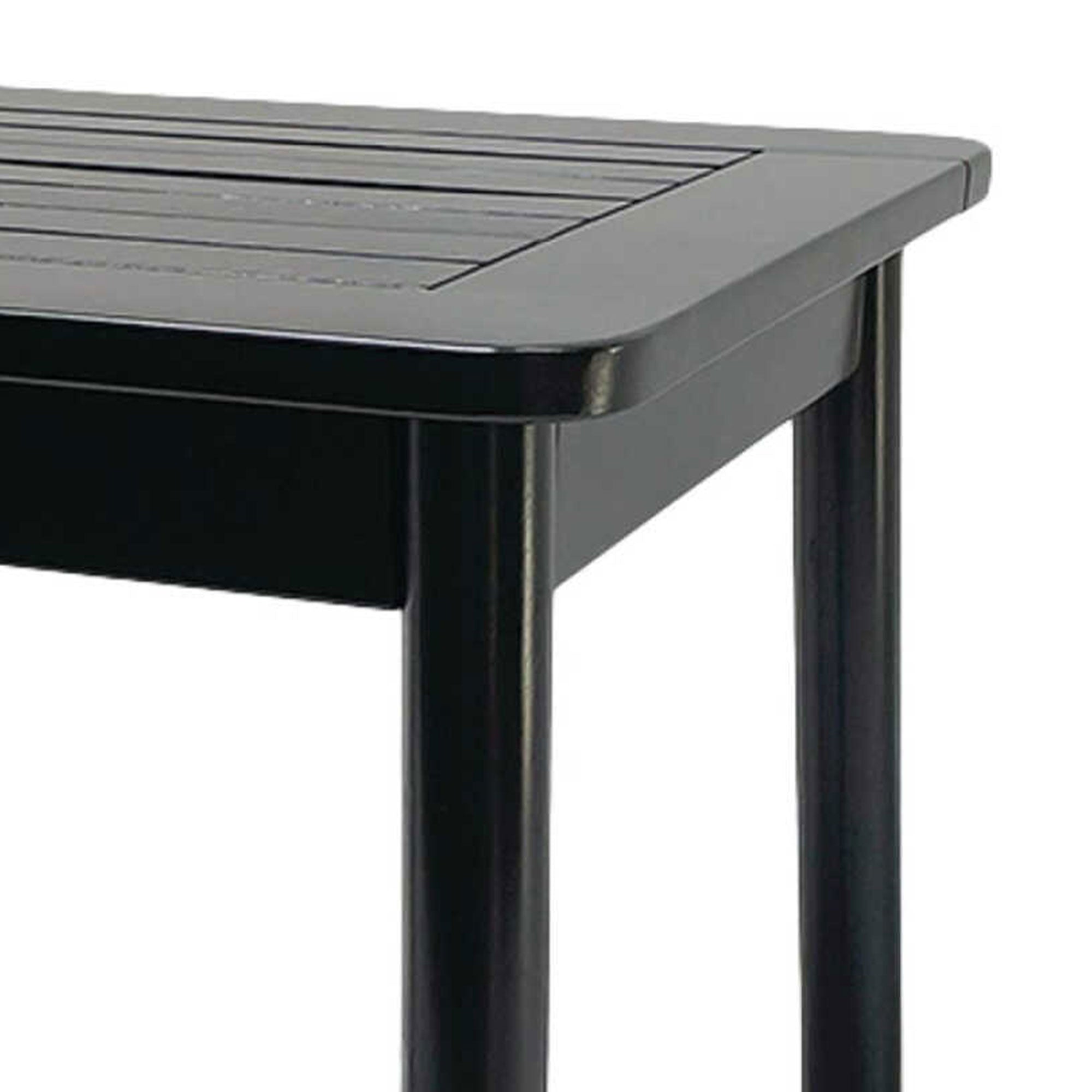 Jack Post Farmhouse Outdoor Hardwood Square Patio Dining Side End Table, Black - Smart-nests