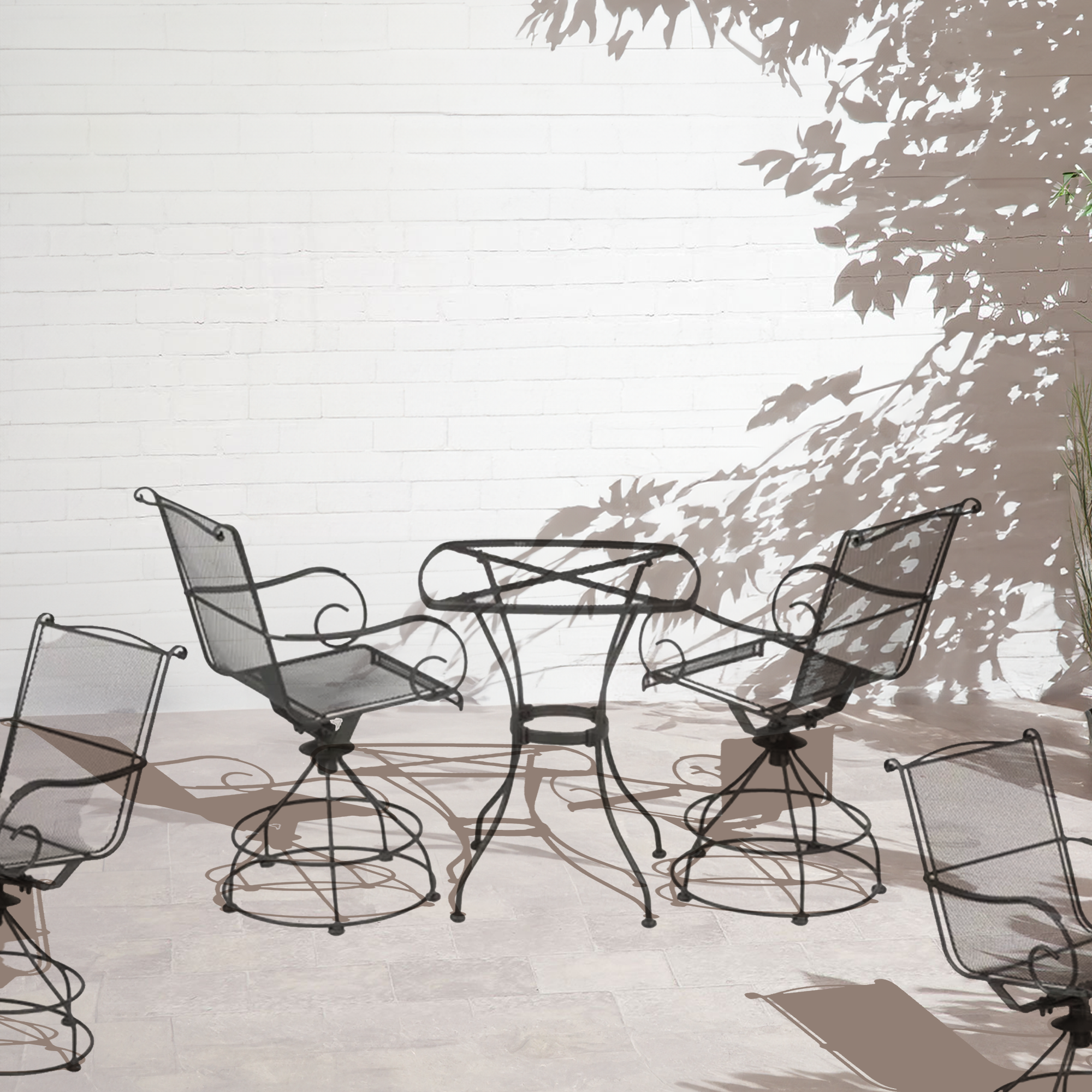 Woodard Uptown 3 Piece Bistro and Balcony Set with Powder Coated Finish, Black - Smart-nests