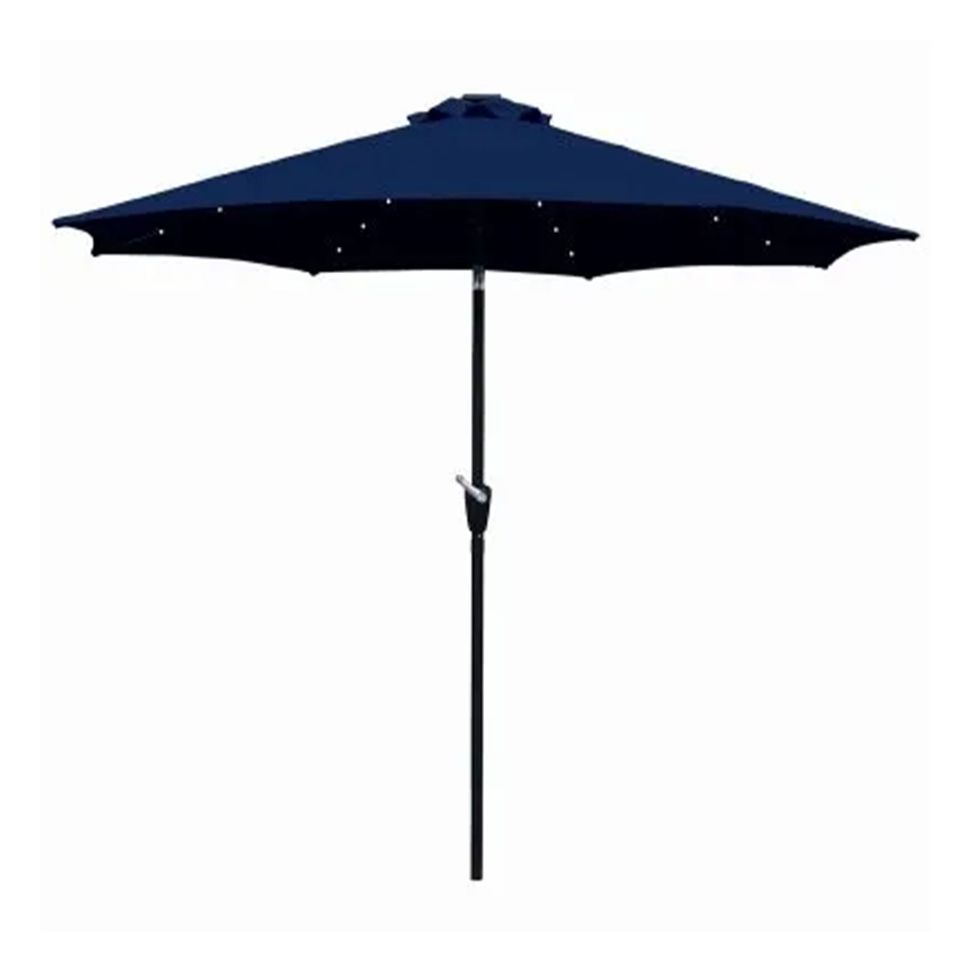 Four Seasons Courtyard 9’ Polyester Patio Market LED Umbrella w/Steel Pole, Navy - Smart-nests