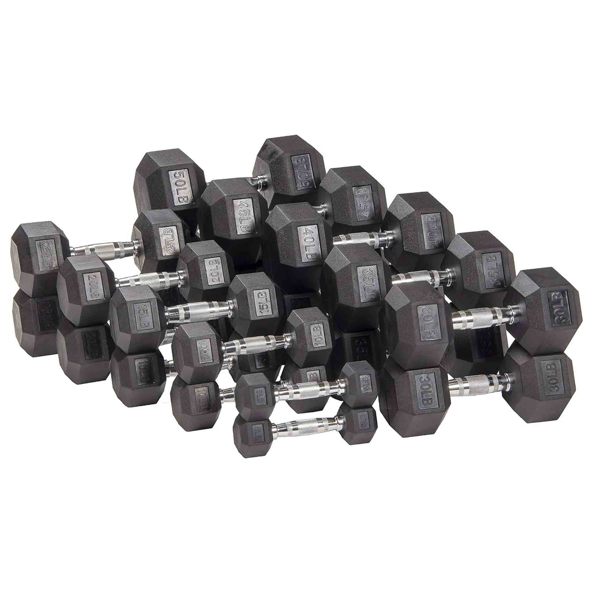 Signature Fitness Hex Dumbbells Strength Workout Equipment Set of 5, 10 & 15 lbs - Smart-nests