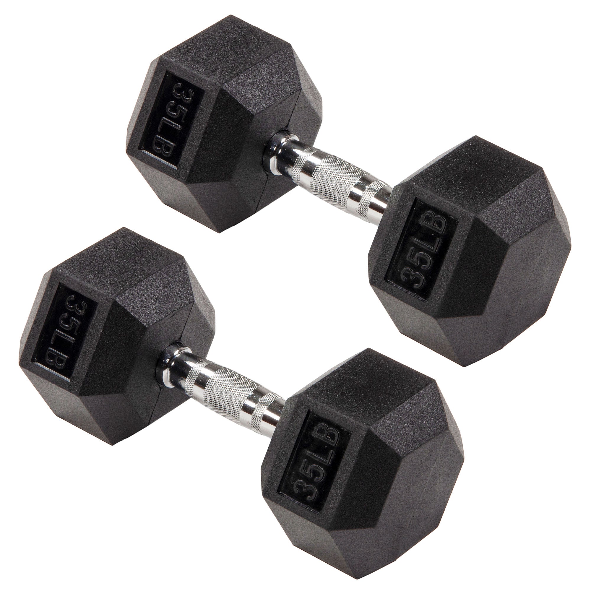 Signature Fitness Hex Dumbbells Strength Training Workout Equipment Set, 35 lbs - Smart-nests