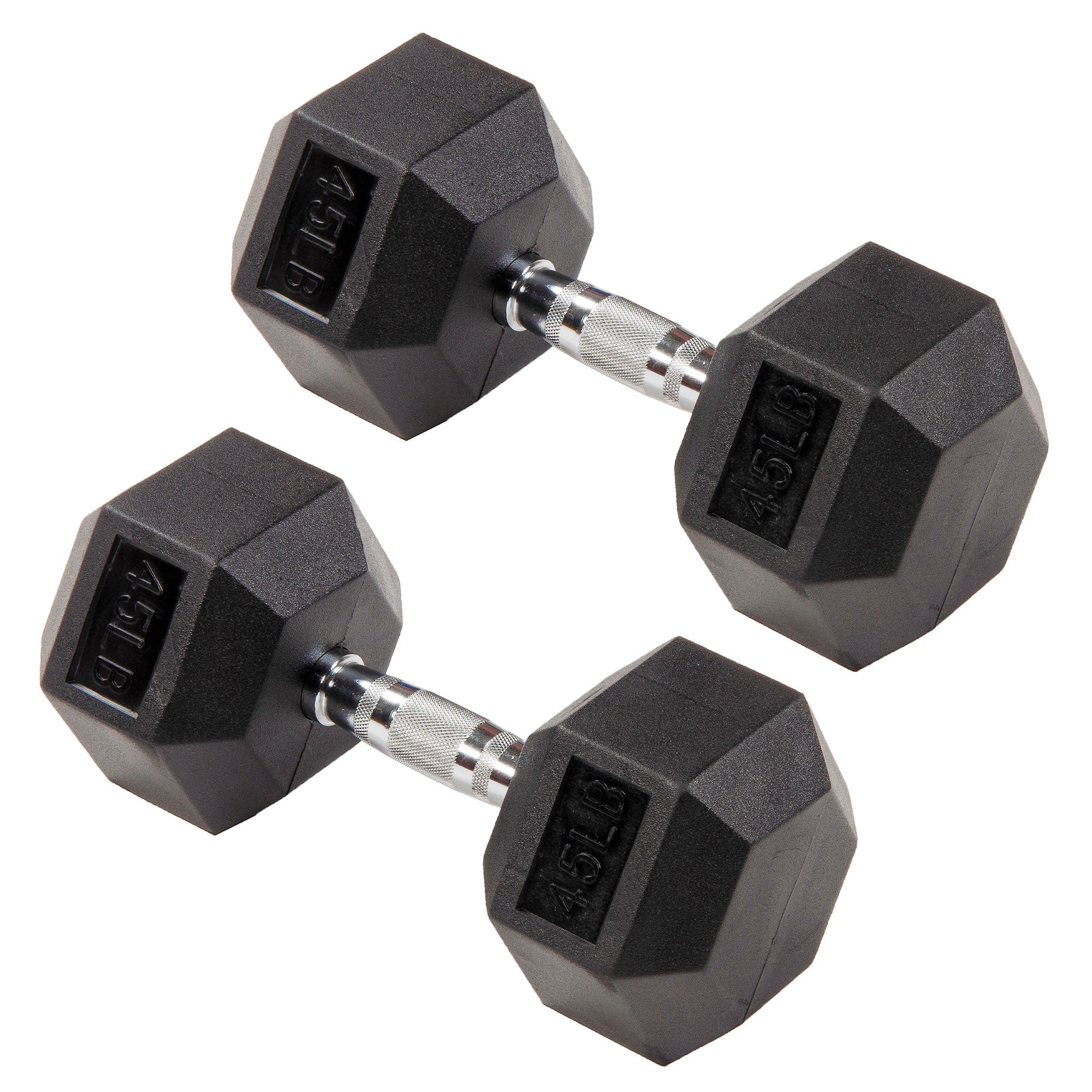 Signature Fitness Hex Dumbbells Strength Training Workout Equipment Set, 45 lbs - Smart-nests